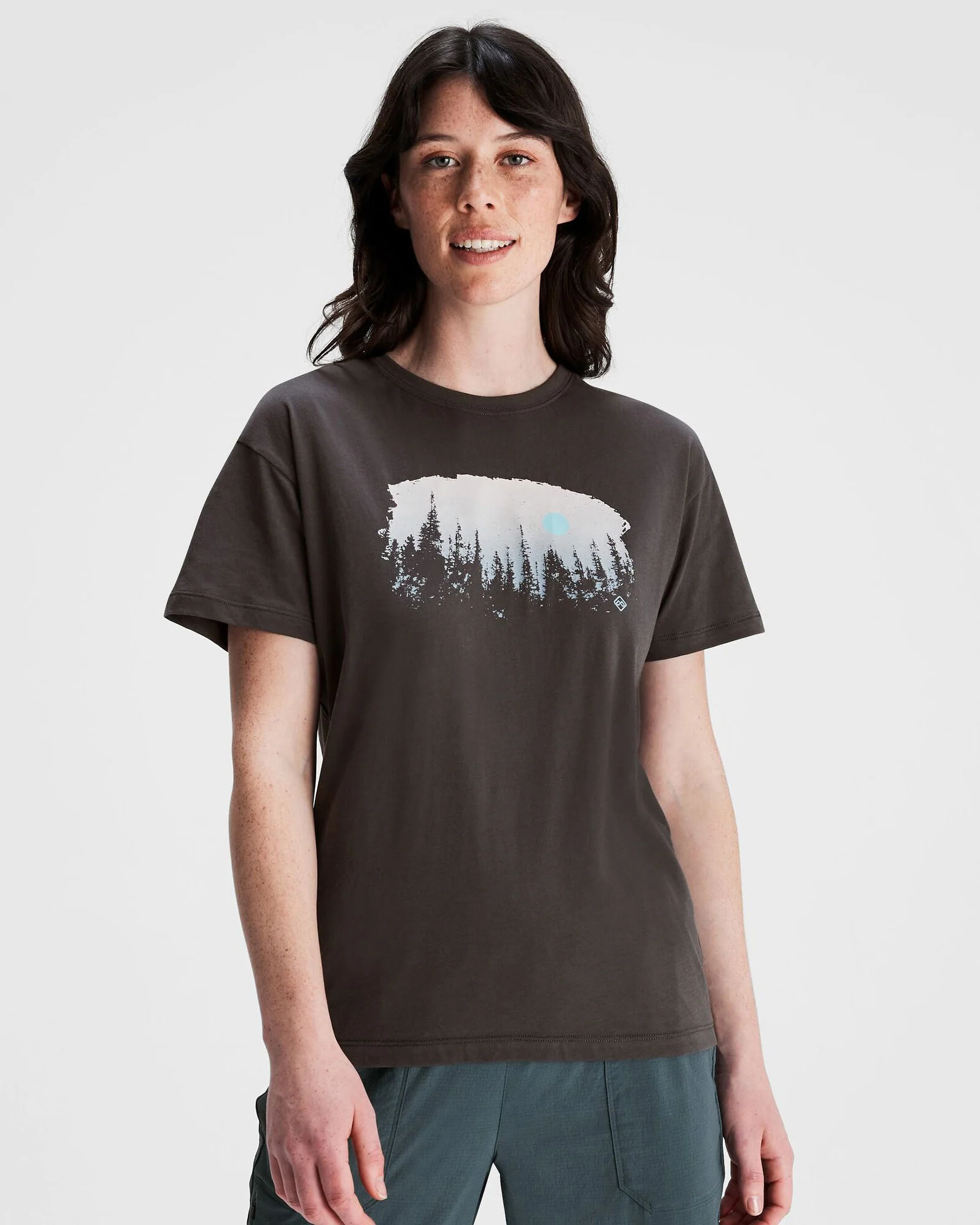 Women's Tree Line Organic Cotton T-shirt - Shale