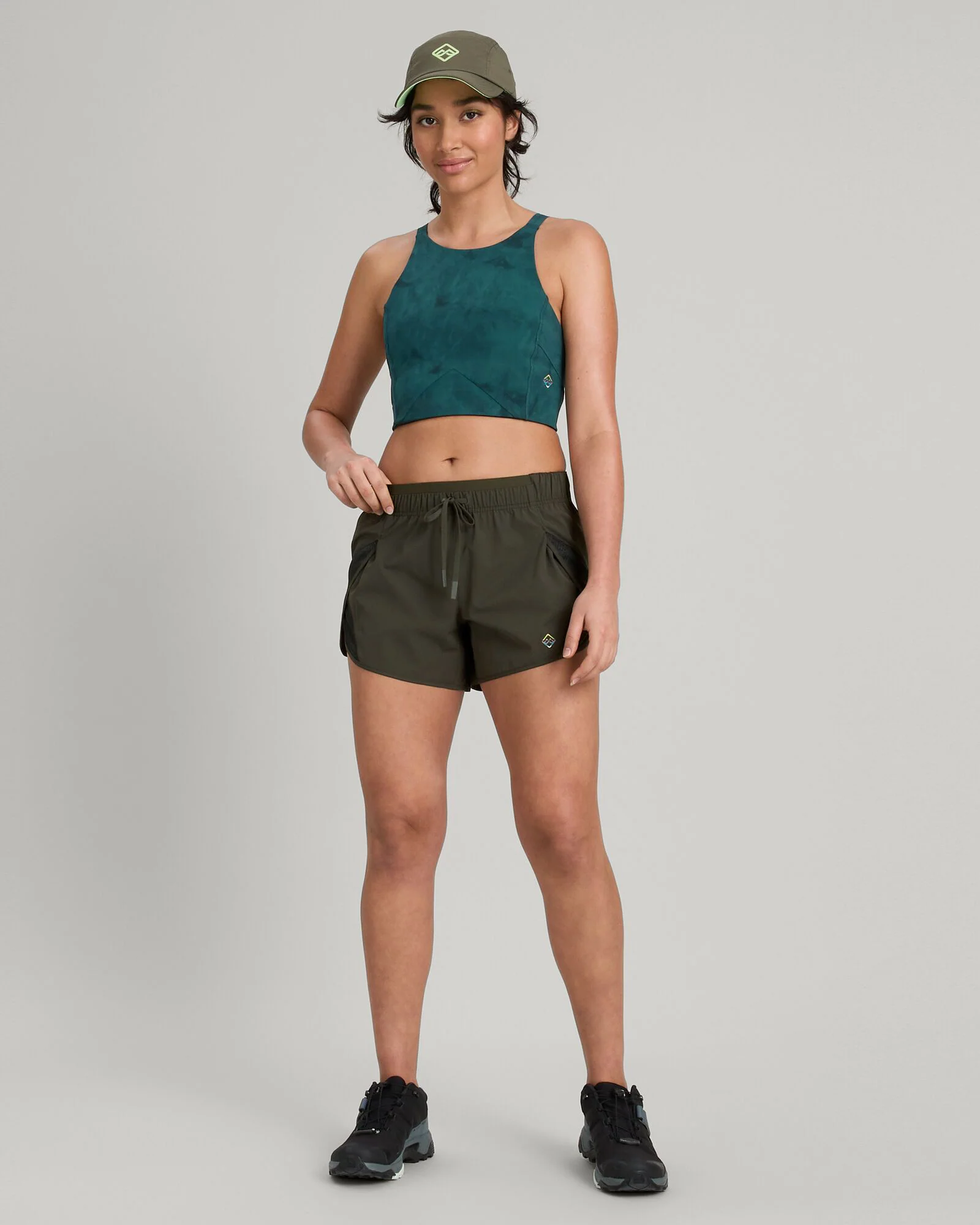 WELL.DER.NESS Energy Women's 4 inch Shorts - Dark Moss - Image 2