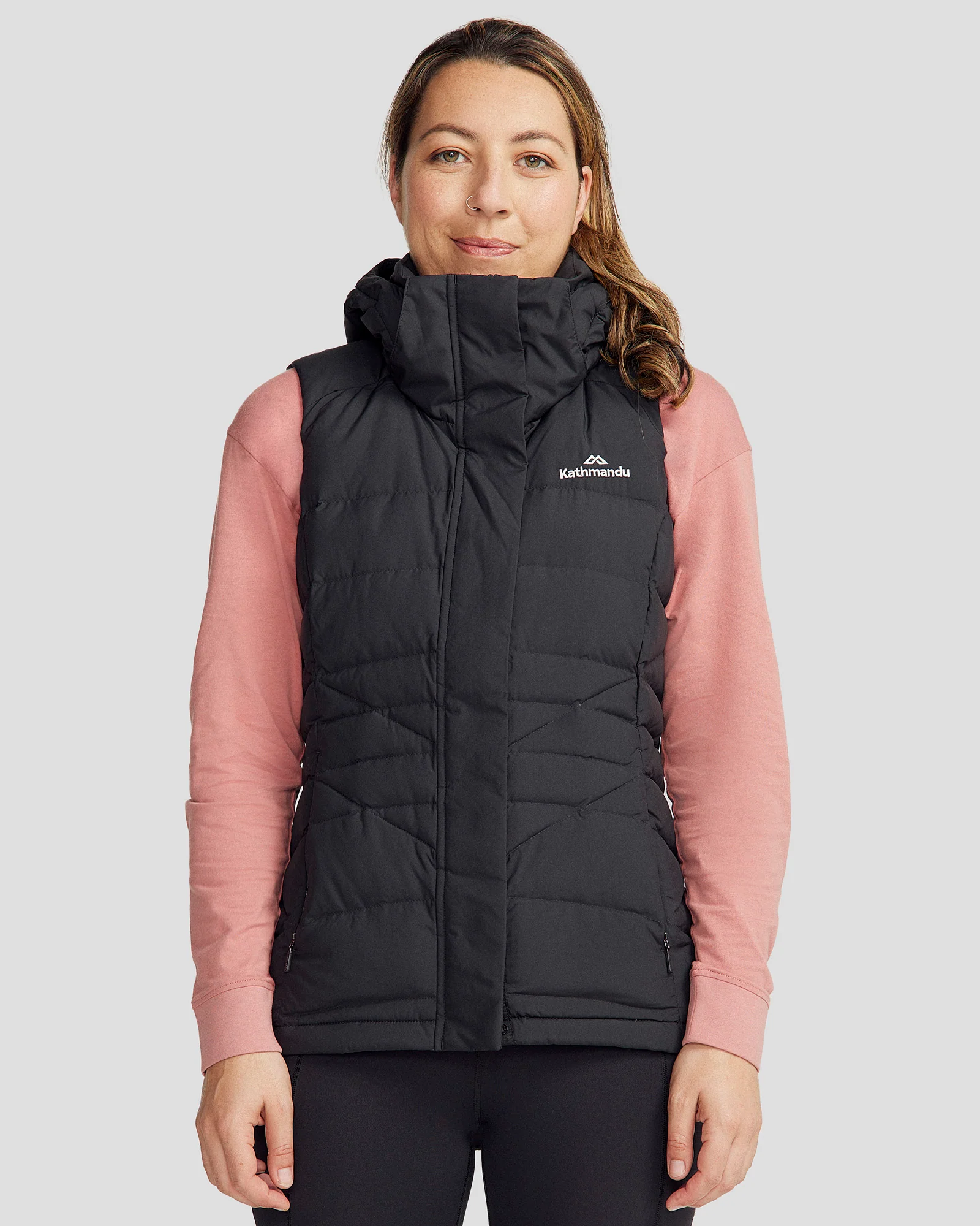 Women's Winterburn Hooded Down Vest - Black - Image 3