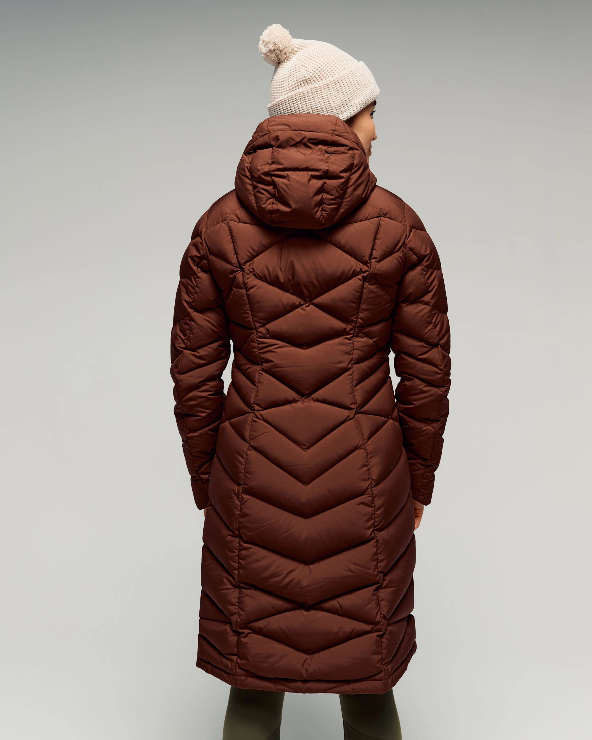 Women's Winterburn Longline Down Coat v2 - Cocoa - Image 3