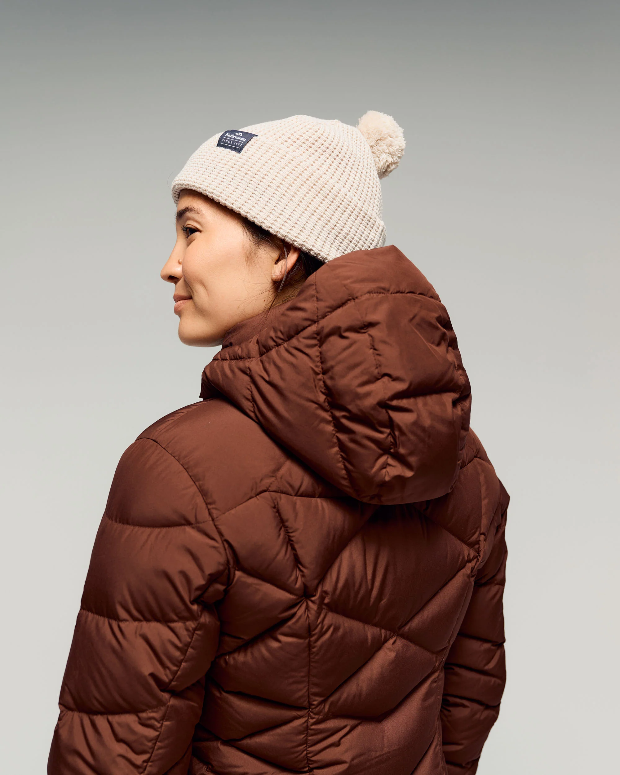 Women's Winterburn Longline Down Coat v2 - Cocoa - Image 4
