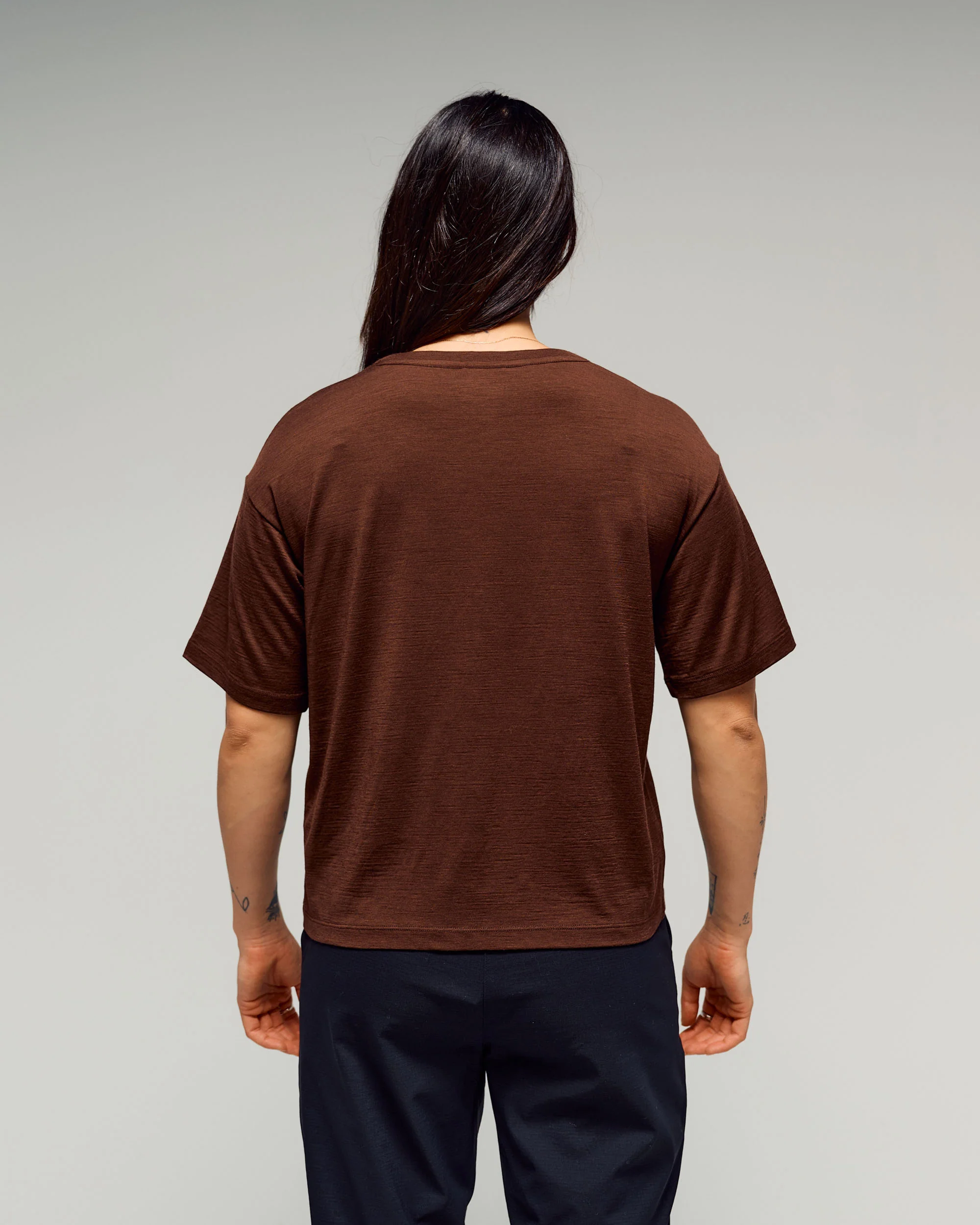 Women's 100% Merino Graphic T-Shirt - Cocoa - Image 3