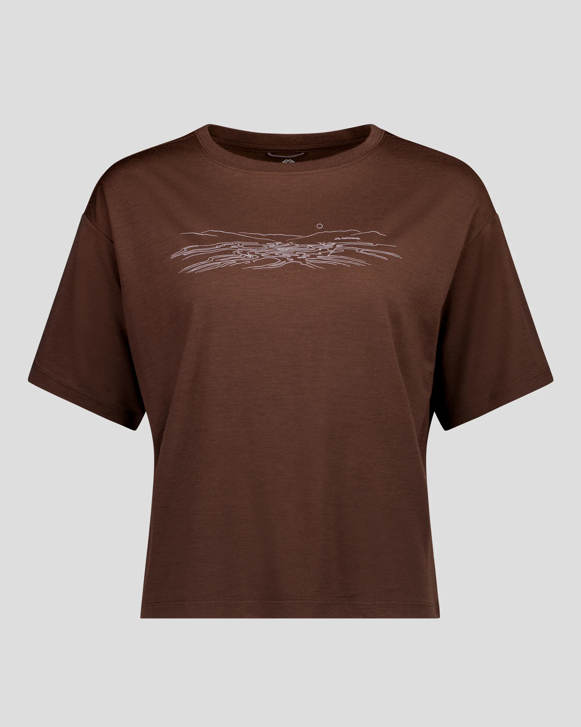 Women's 100% Merino Graphic T-Shirt - Cocoa - Image 4