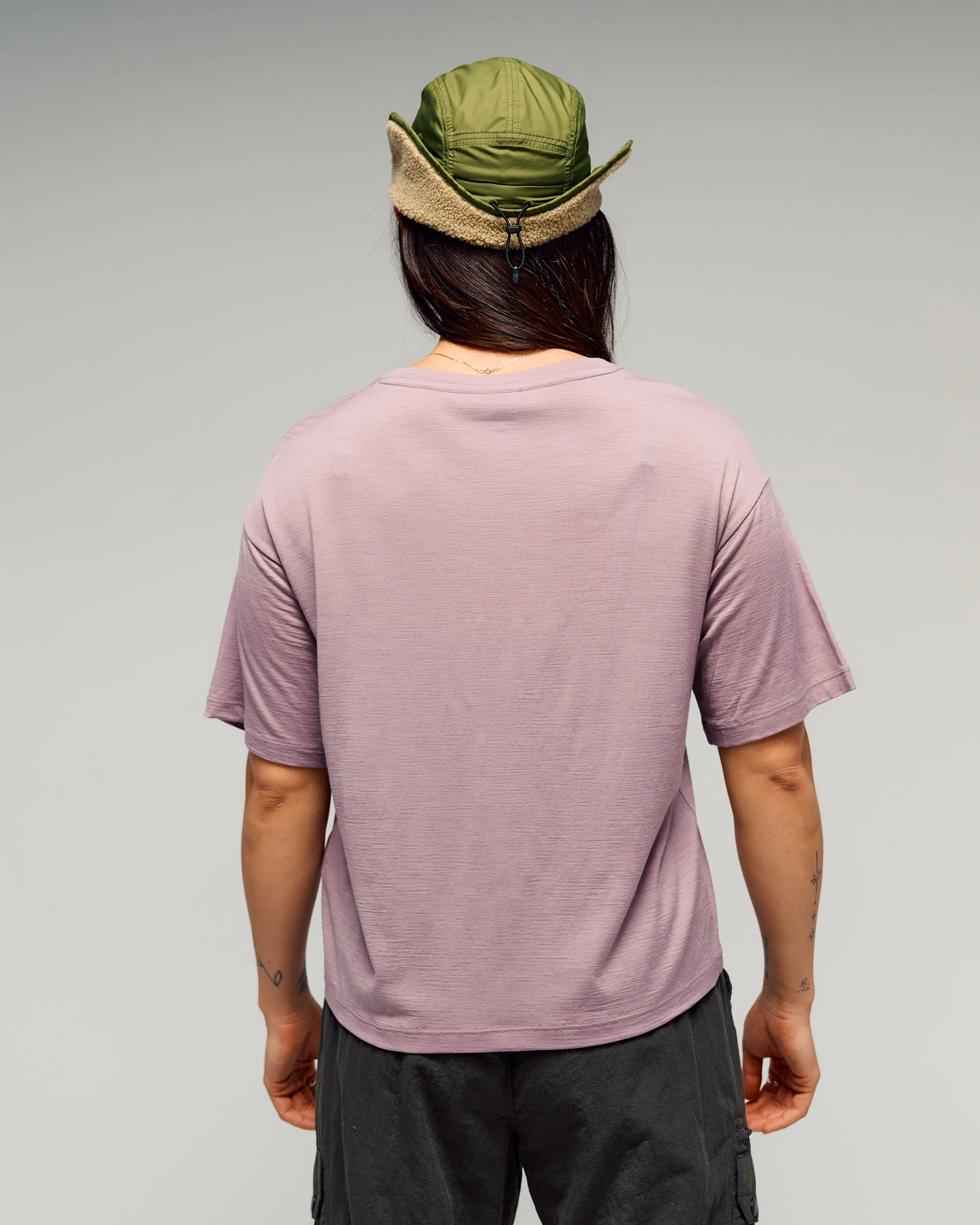 Women's 100% Merino Graphic T-Shirt - Thistle - Image 3
