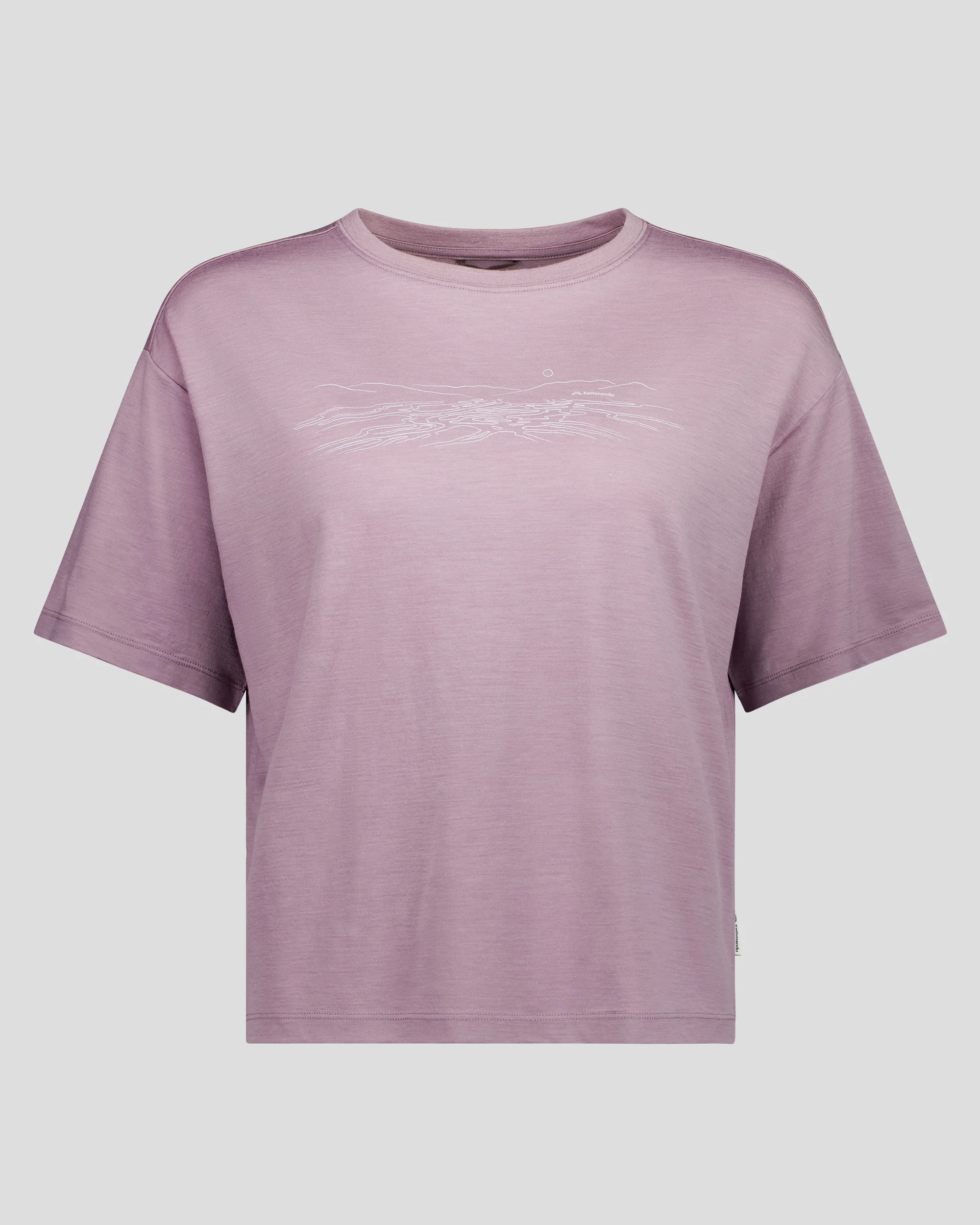 Women's 100% Merino Graphic T-Shirt - Thistle - Image 4