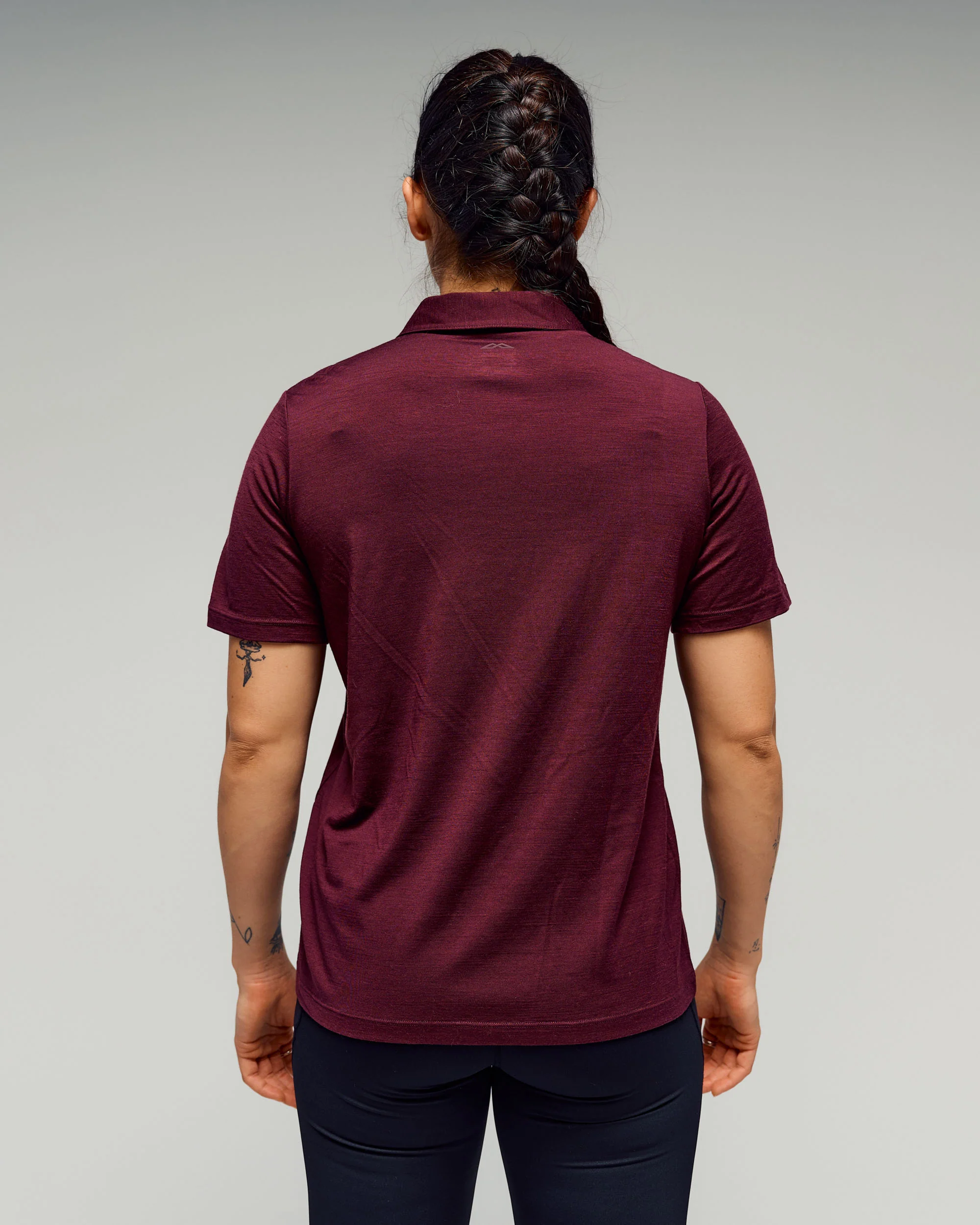 Women's 100% Merino Polo - Mulberry - Image 2