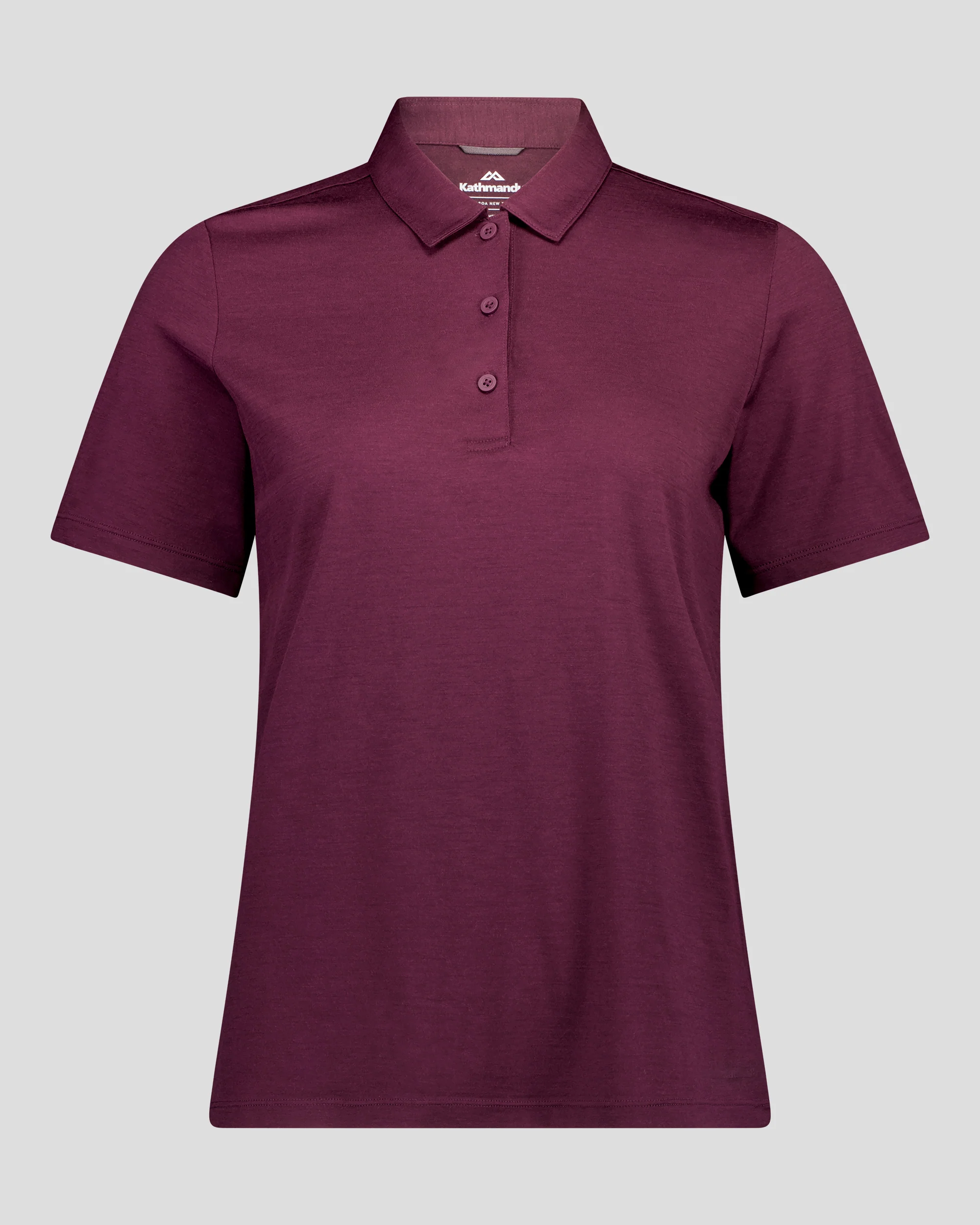 Women's 100% Merino Polo - Mulberry - Image 3
