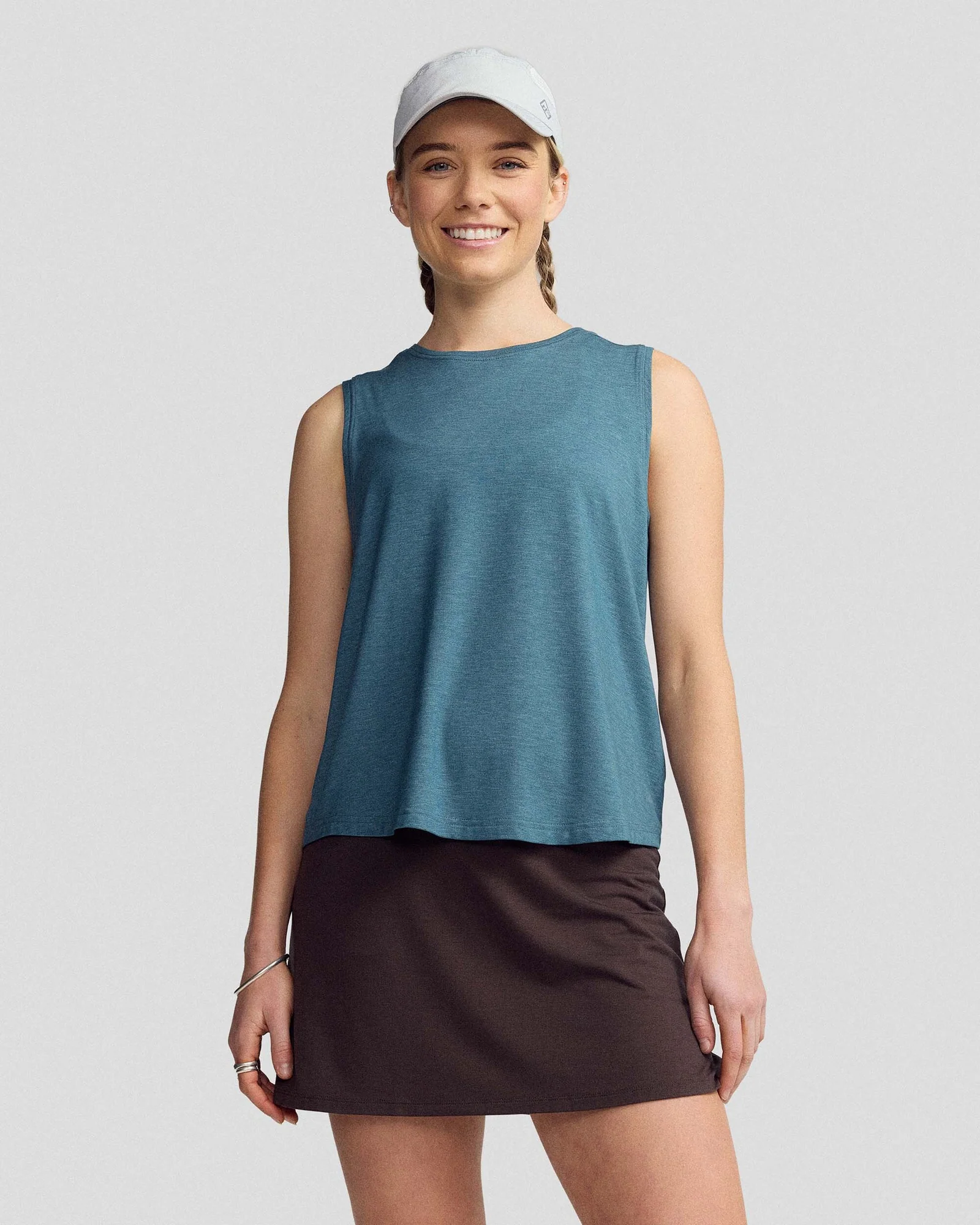 Women’s Anytime Boxy Tank - Deep Lagoon Marle