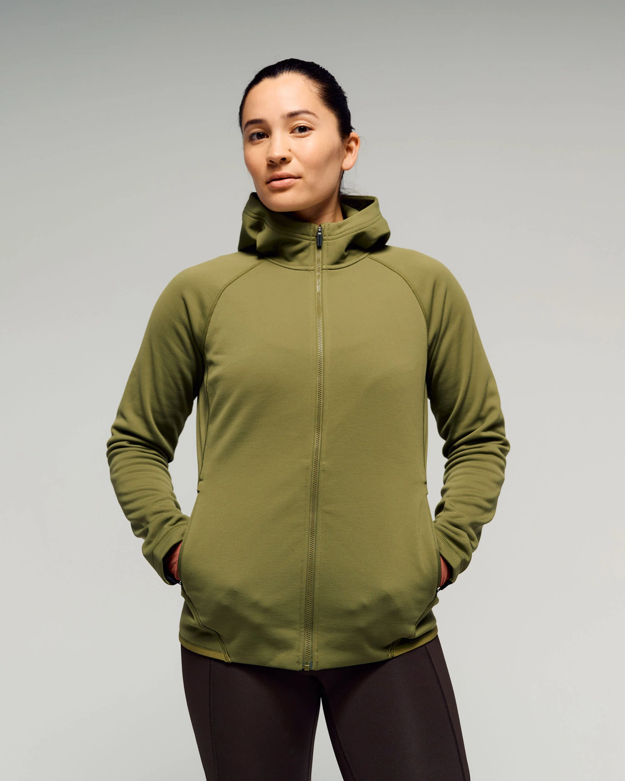 Women's Anytime Fleece Hooded Jacket - Dark Fern