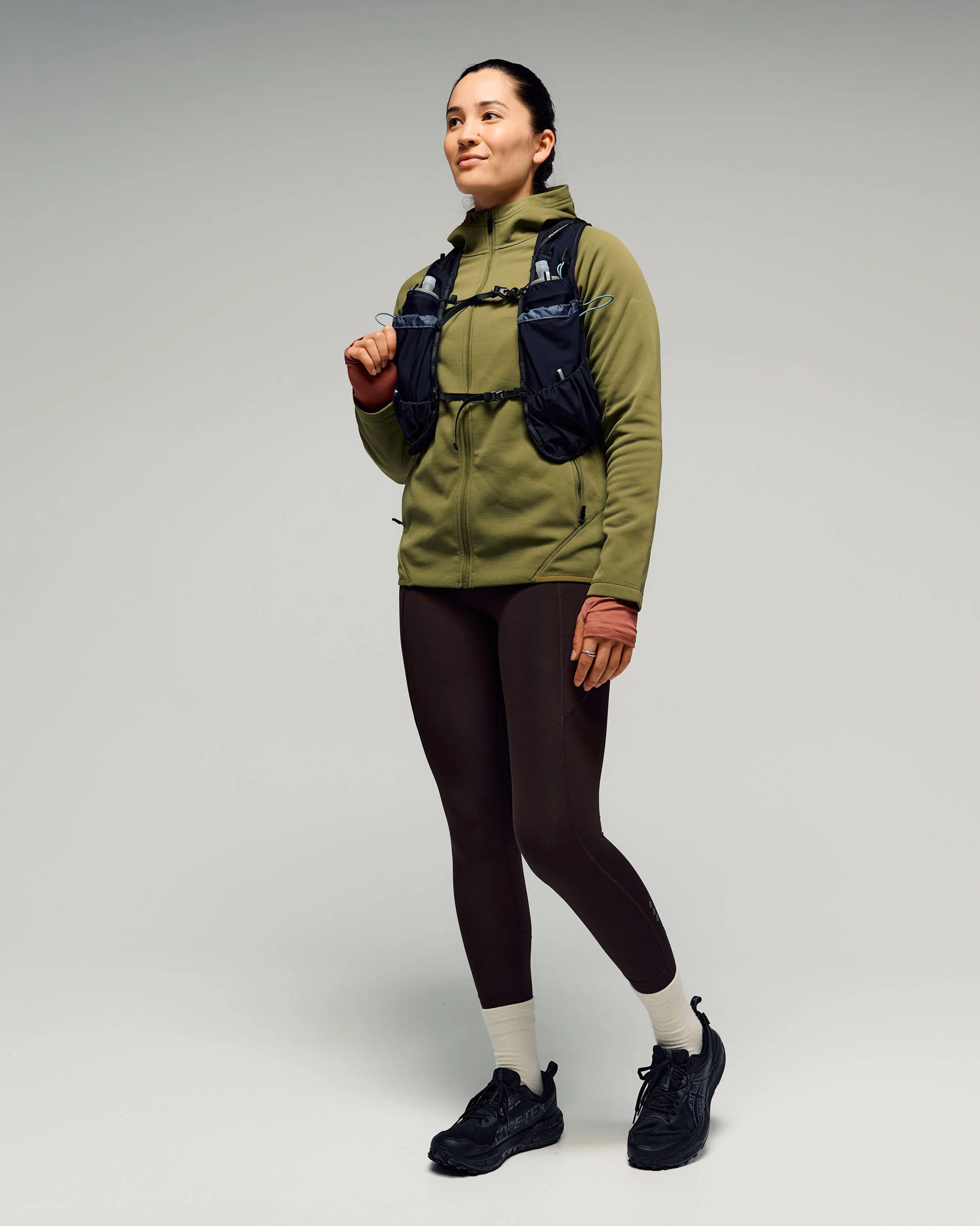 Women's Anytime Fleece Hooded Jacket - Dark Fern - Image 2