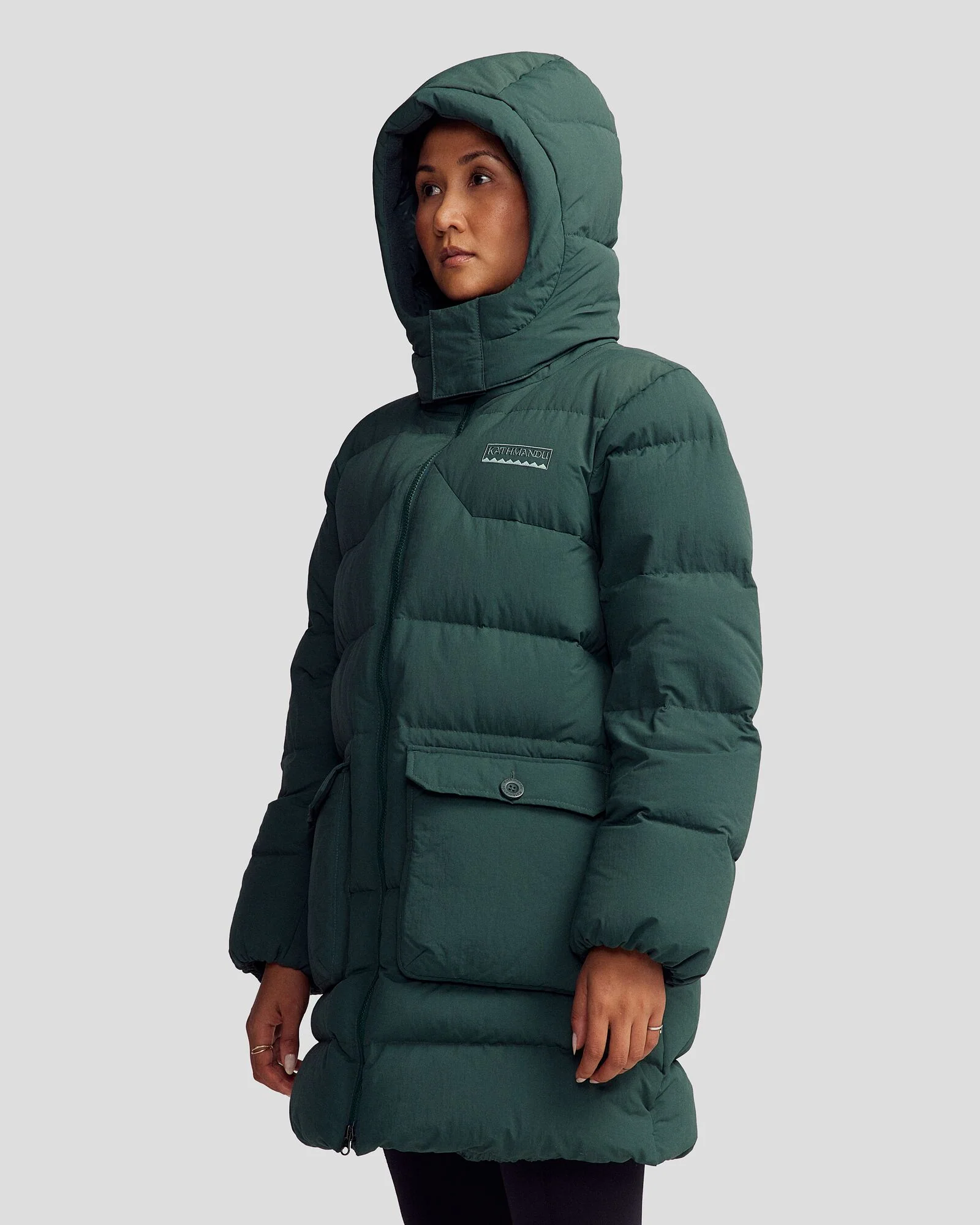 Women's Epiq Down Heritage Parka Jacket - Deep Forest - Image 7