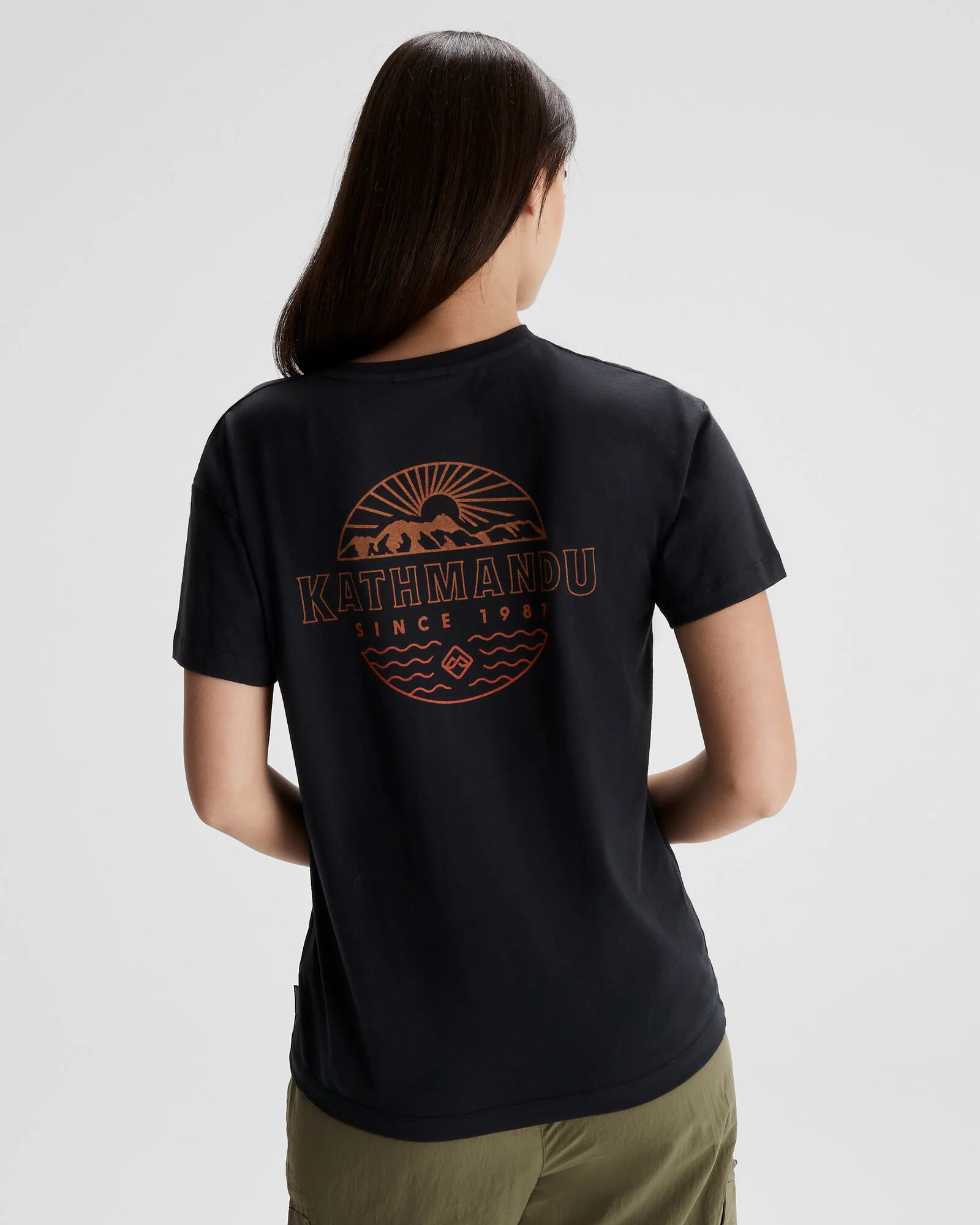 Women's Kathmandu Logo Faded Organic Cotton T-shirt - Black - Image 3
