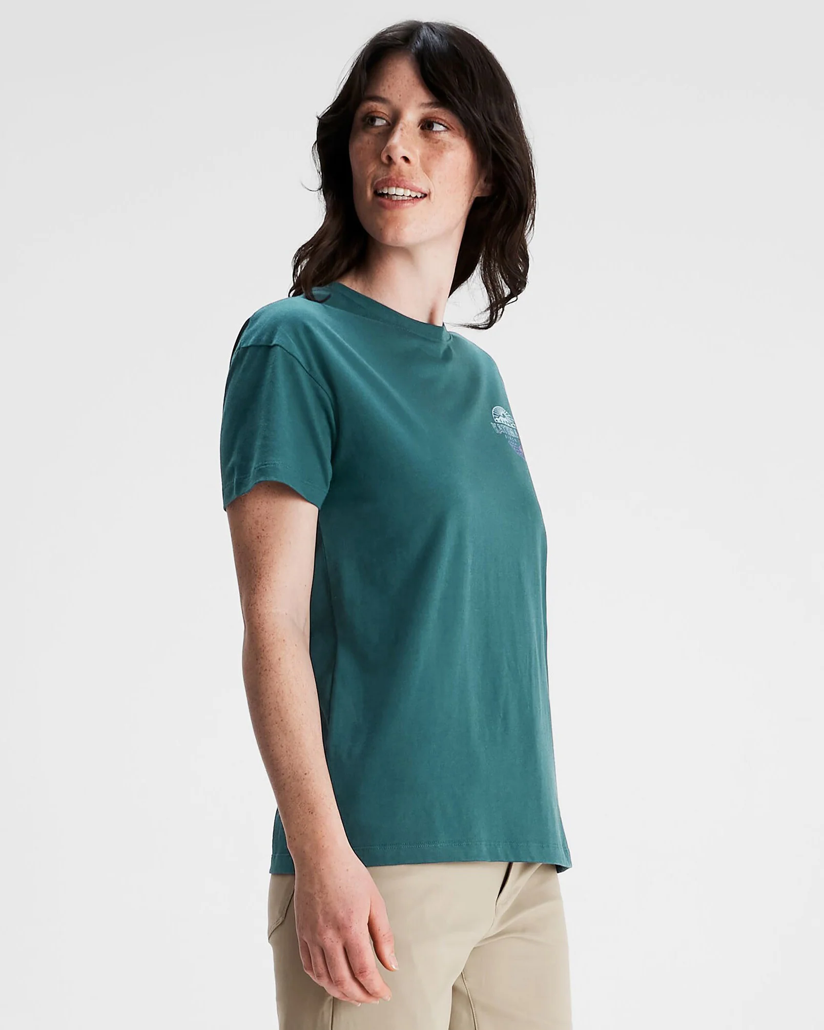 Women's Kathmandu Logo Faded Organic Cotton T-shirt - Deep Lagoon - Image 3