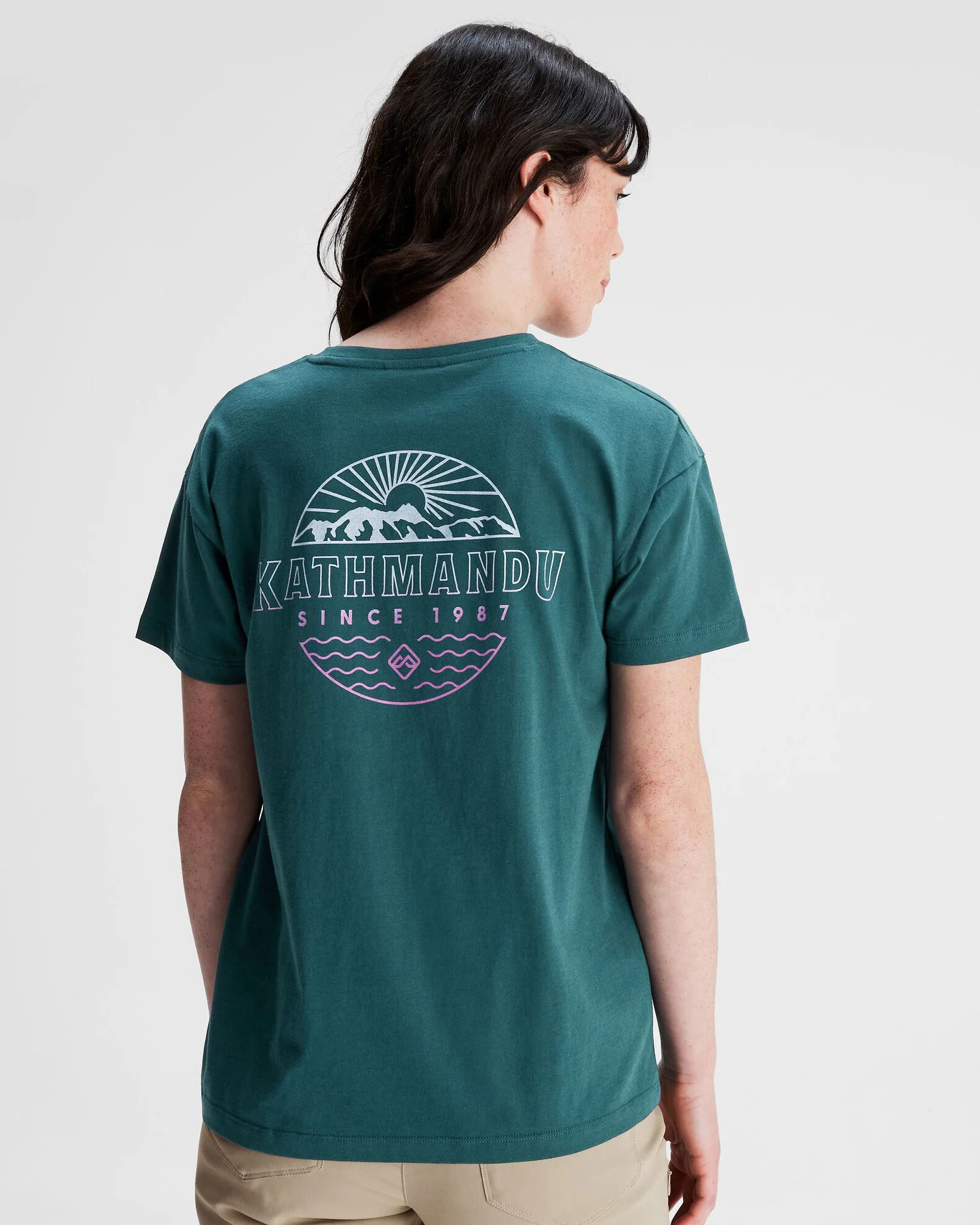 Women's Kathmandu Logo Faded Organic Cotton T-shirt - Deep Lagoon - Image 5