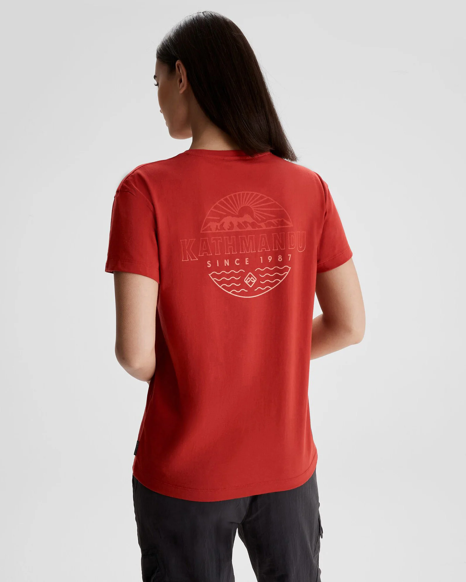 Women's Kathmandu Logo Faded Organic Cotton T-shirt - Spicy Chilli Pepper - Image 2