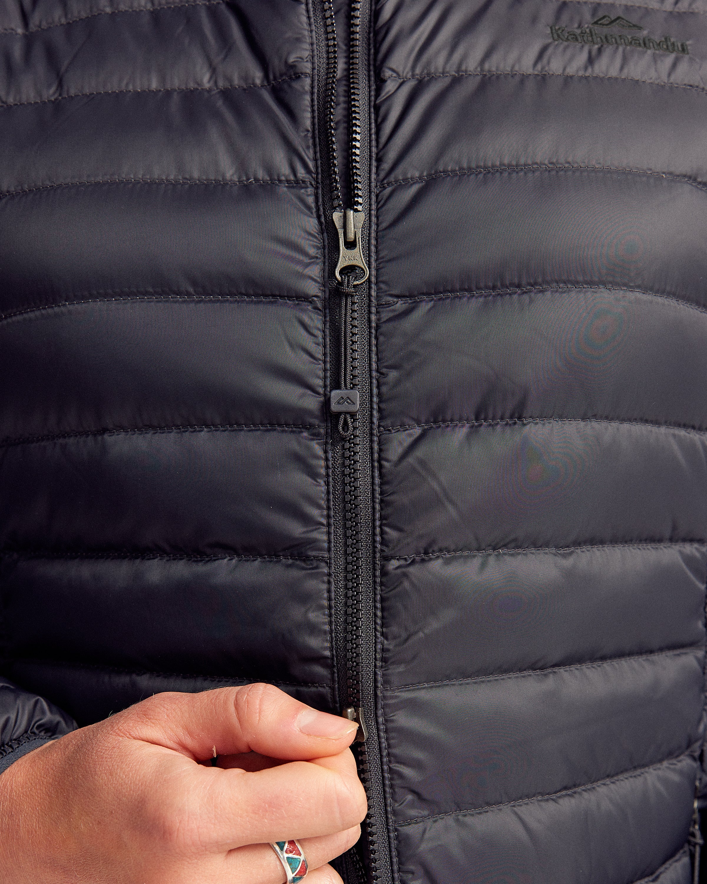 Women's Heli Down Parka  Jacket- Black Stingray - Image 6