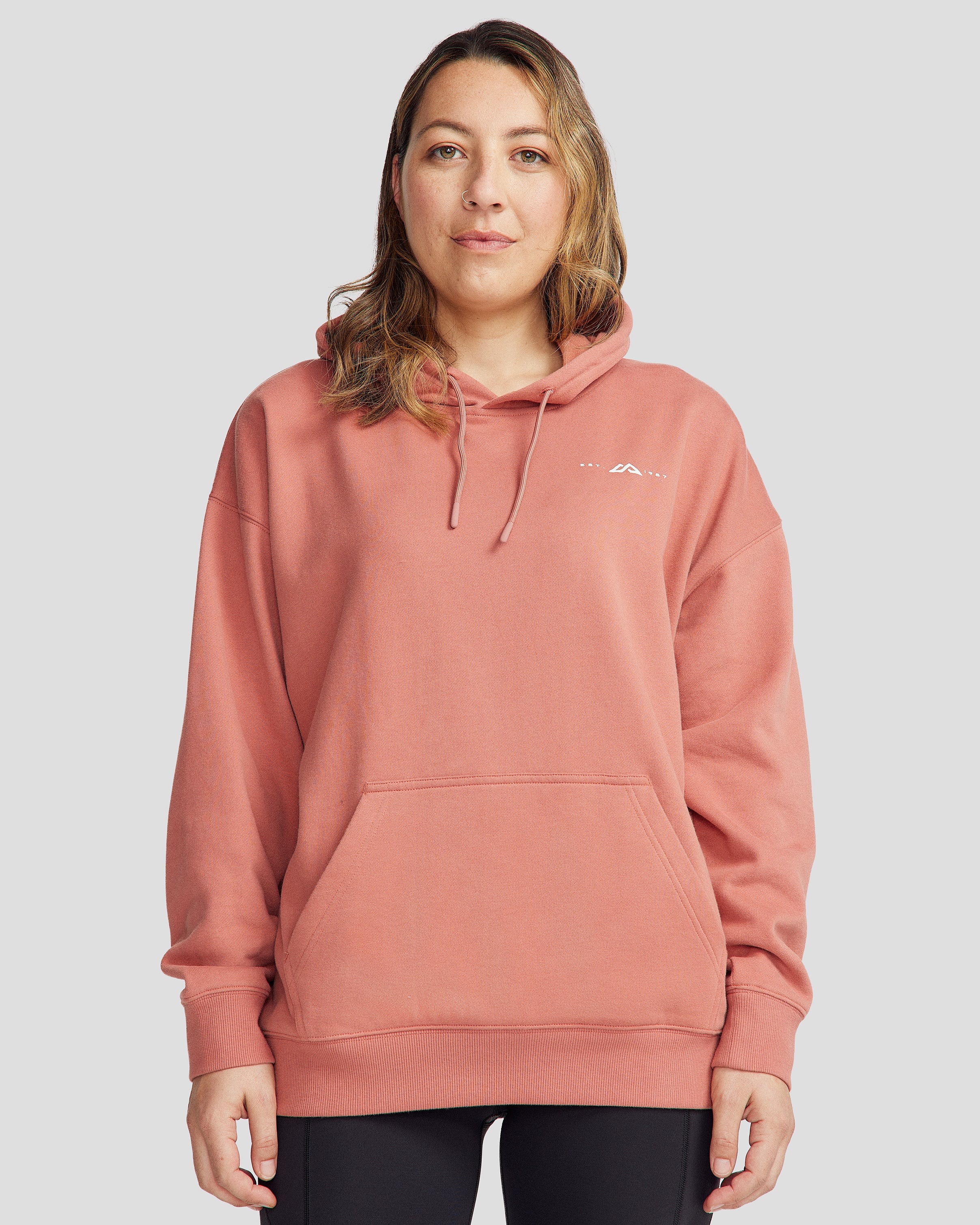 Women's Mountain Camo Slouchy Brushed Hoodie - Clay