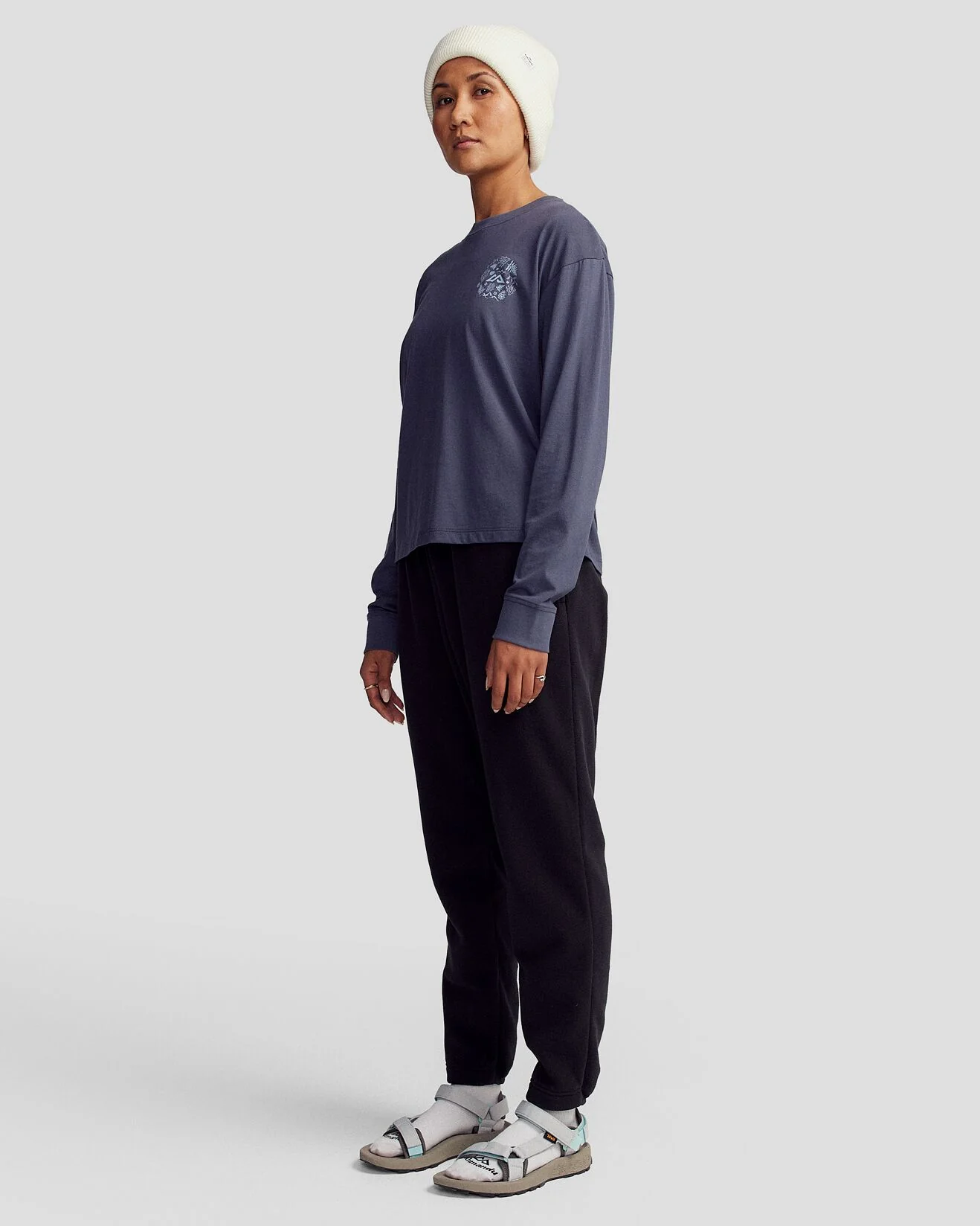 Women's Nature Icons Organic Cotton Long Sleeve T-shirt - Mid Navy - Image 2