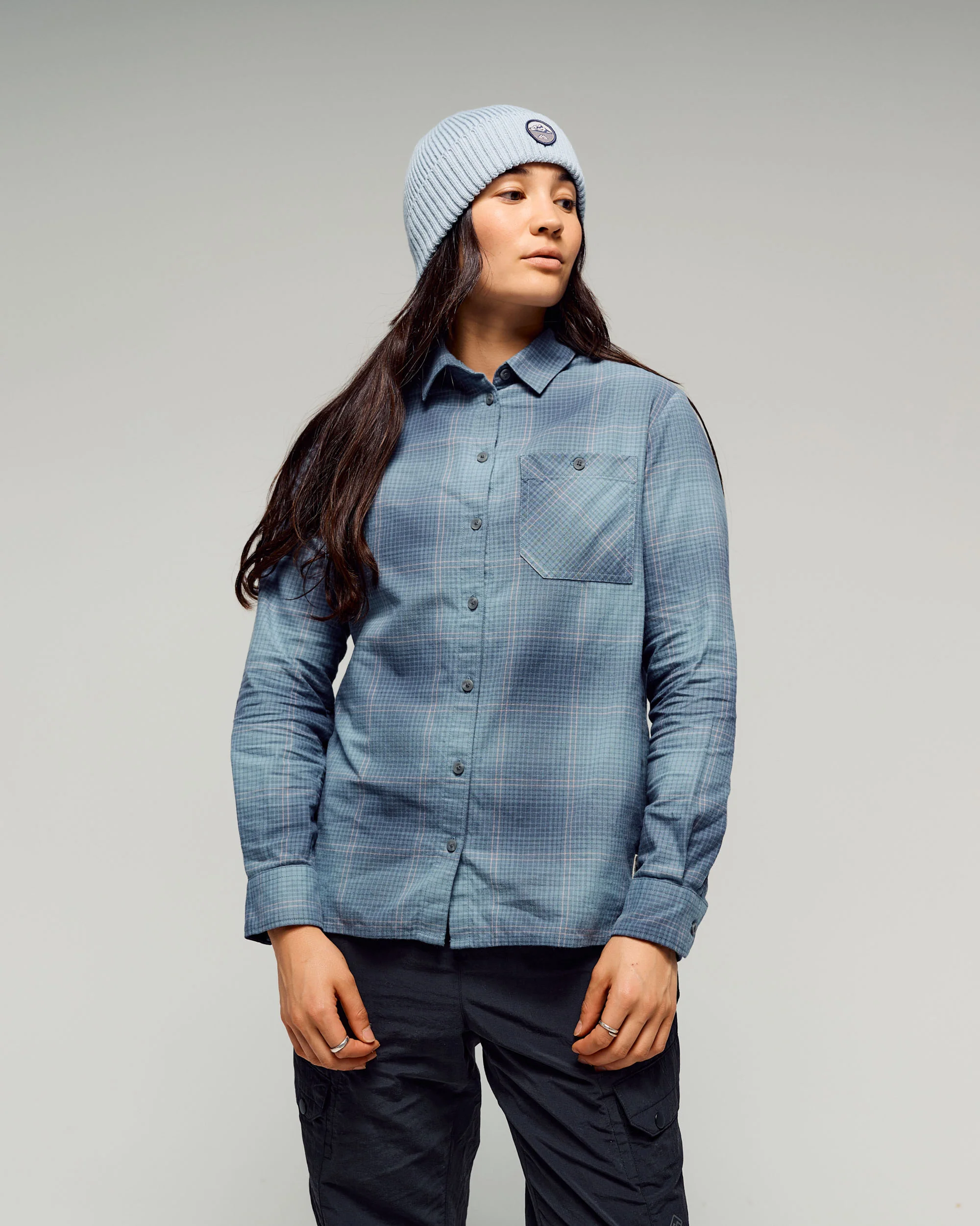 Women's Retreat Fyfe Long Sleeve Shirt - Mid Blue/Dust Plaid