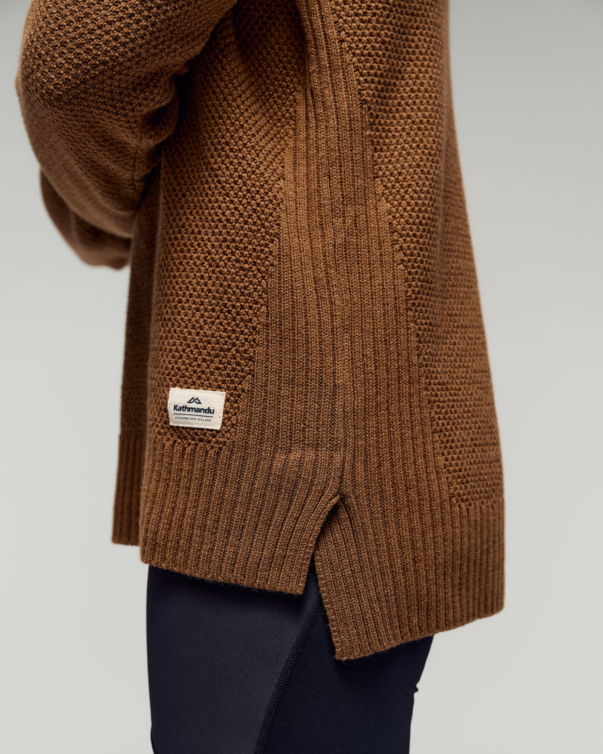 Women's Retreat Merino Blend Roll Neck Pullover - Jute - Image 4
