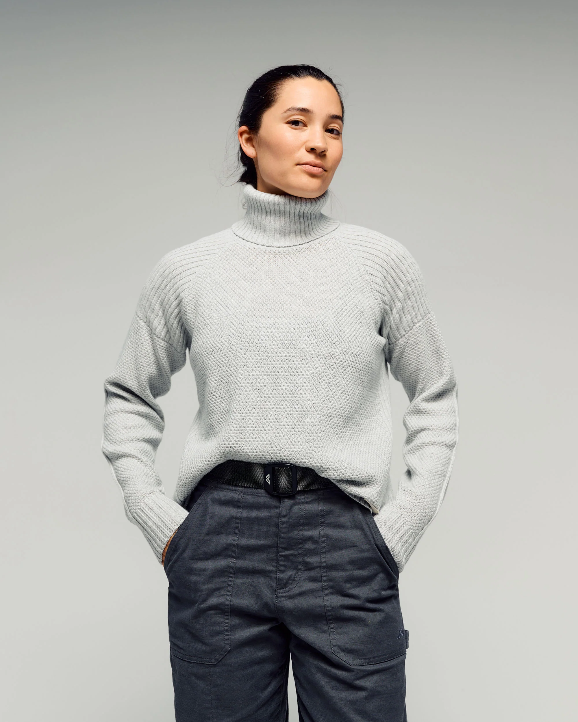 Women's Retreat Merino Blend Roll Neck Pullover - Super Moon