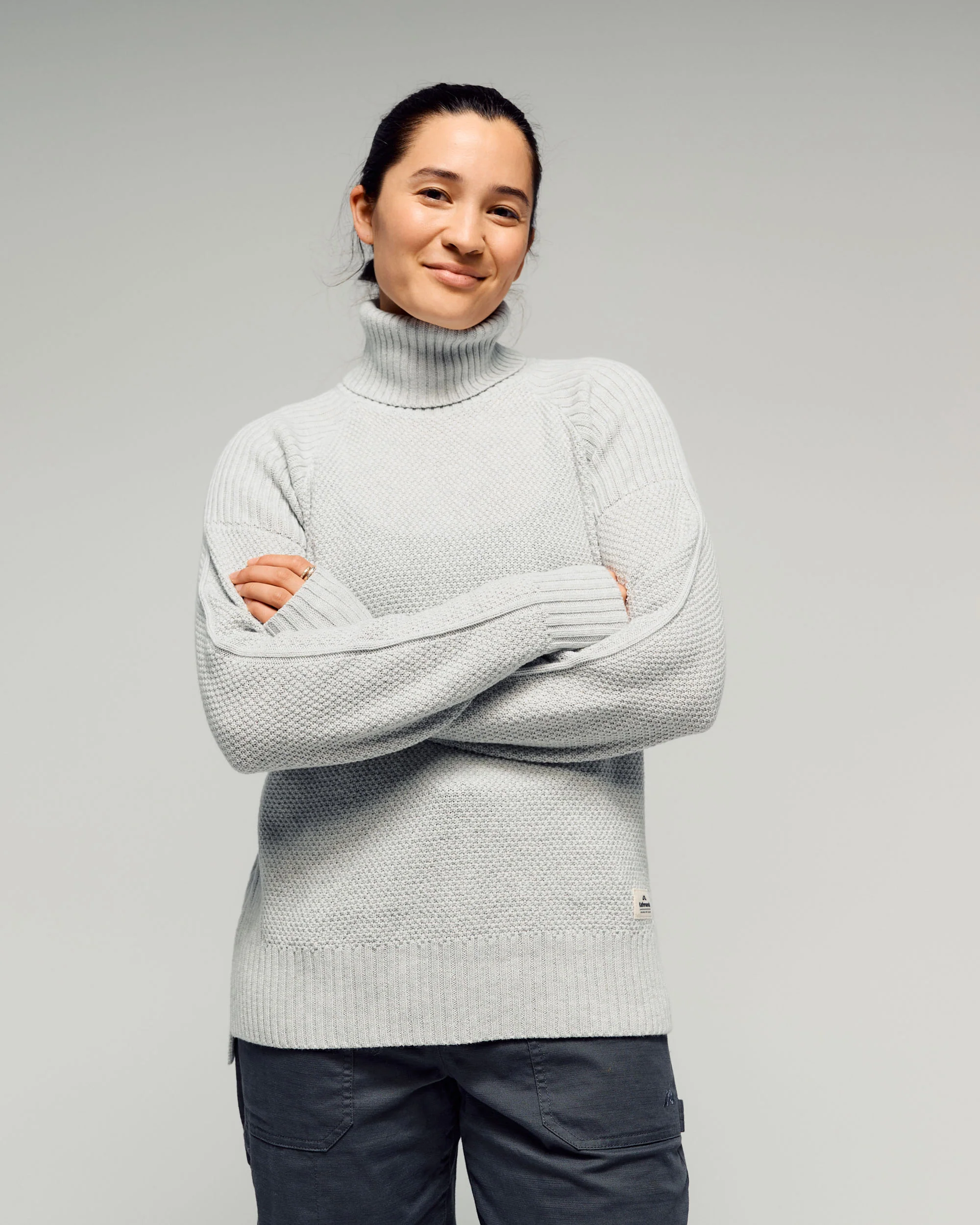 Women's Retreat Merino Blend Roll Neck Pullover - Super Moon - Image 3