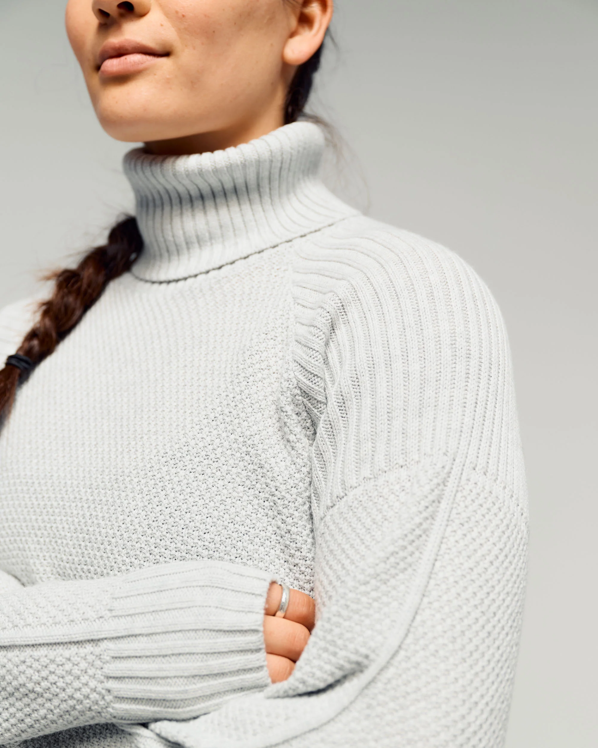 Women's Retreat Merino Blend Roll Neck Pullover - Super Moon - Image 4
