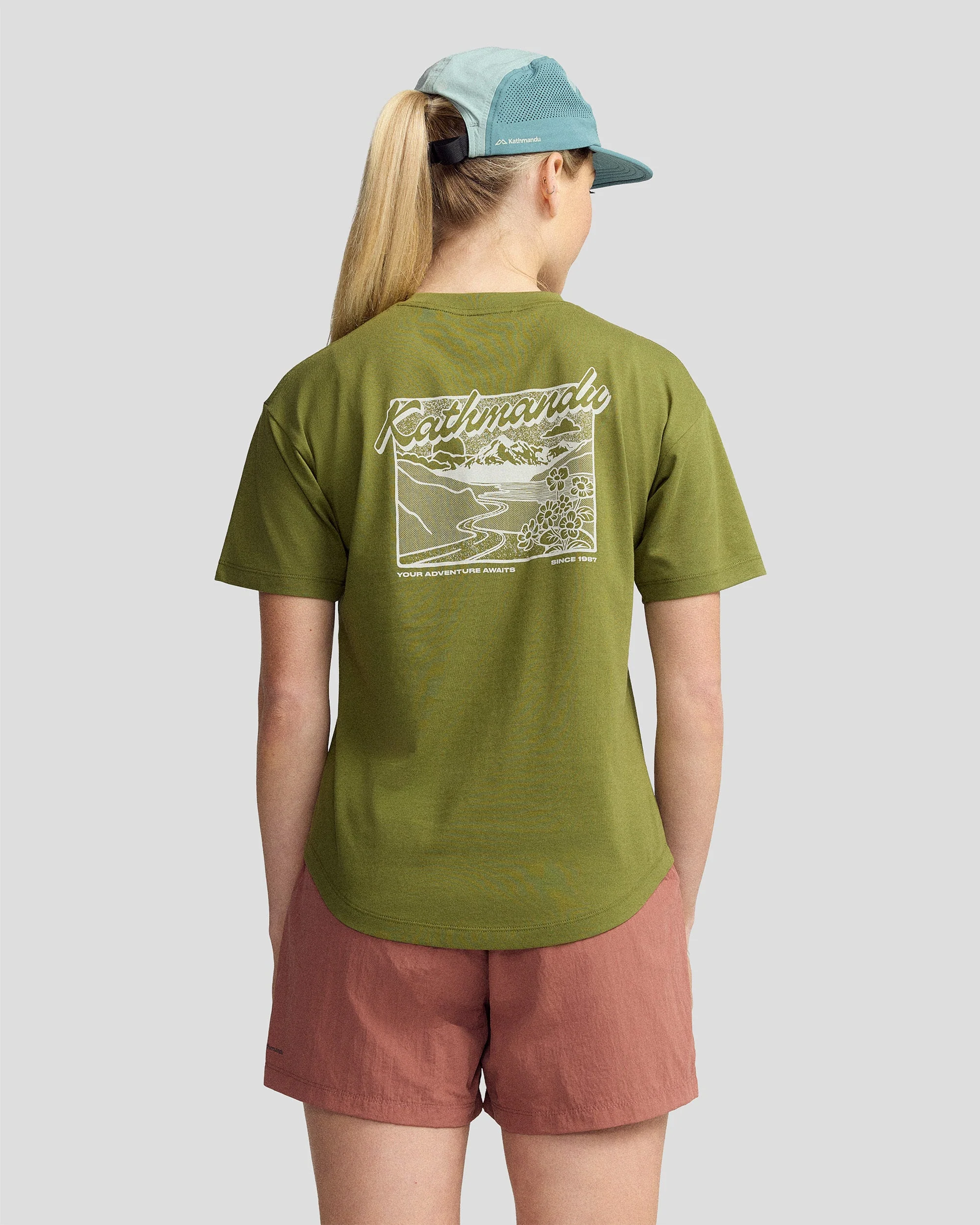 Women’s River Organic Cotton T-shirt - Dark Fern - Image 2