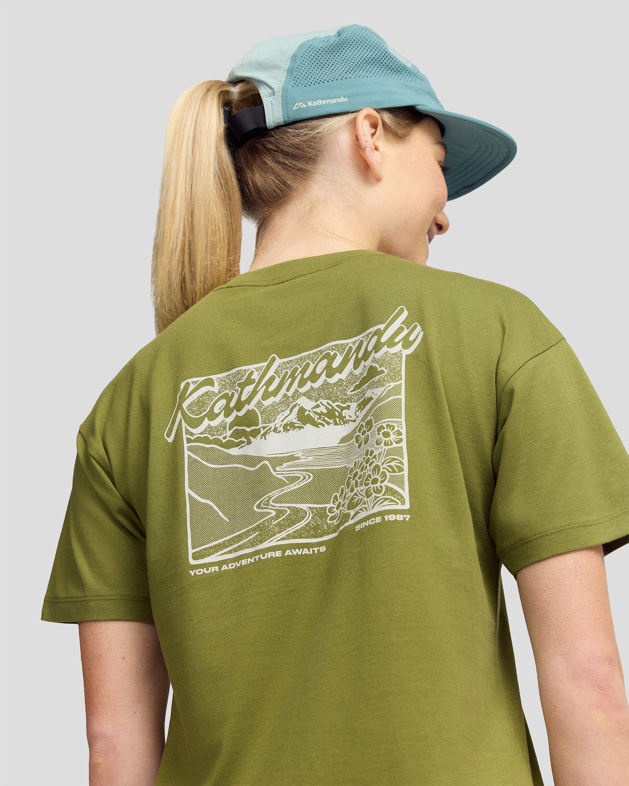 Women’s River Organic Cotton T-shirt - Dark Fern - Image 3