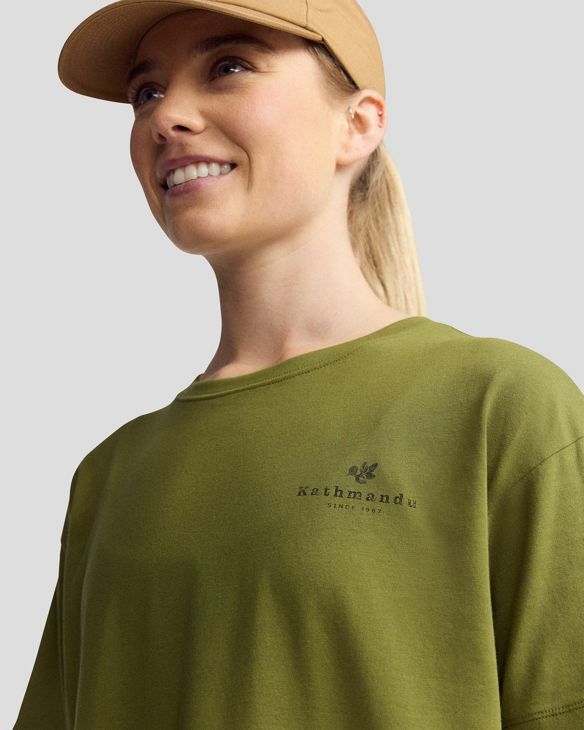 Women’s Trail Treasure Organic Cotton T - shirt - Dark Fern - Image 2