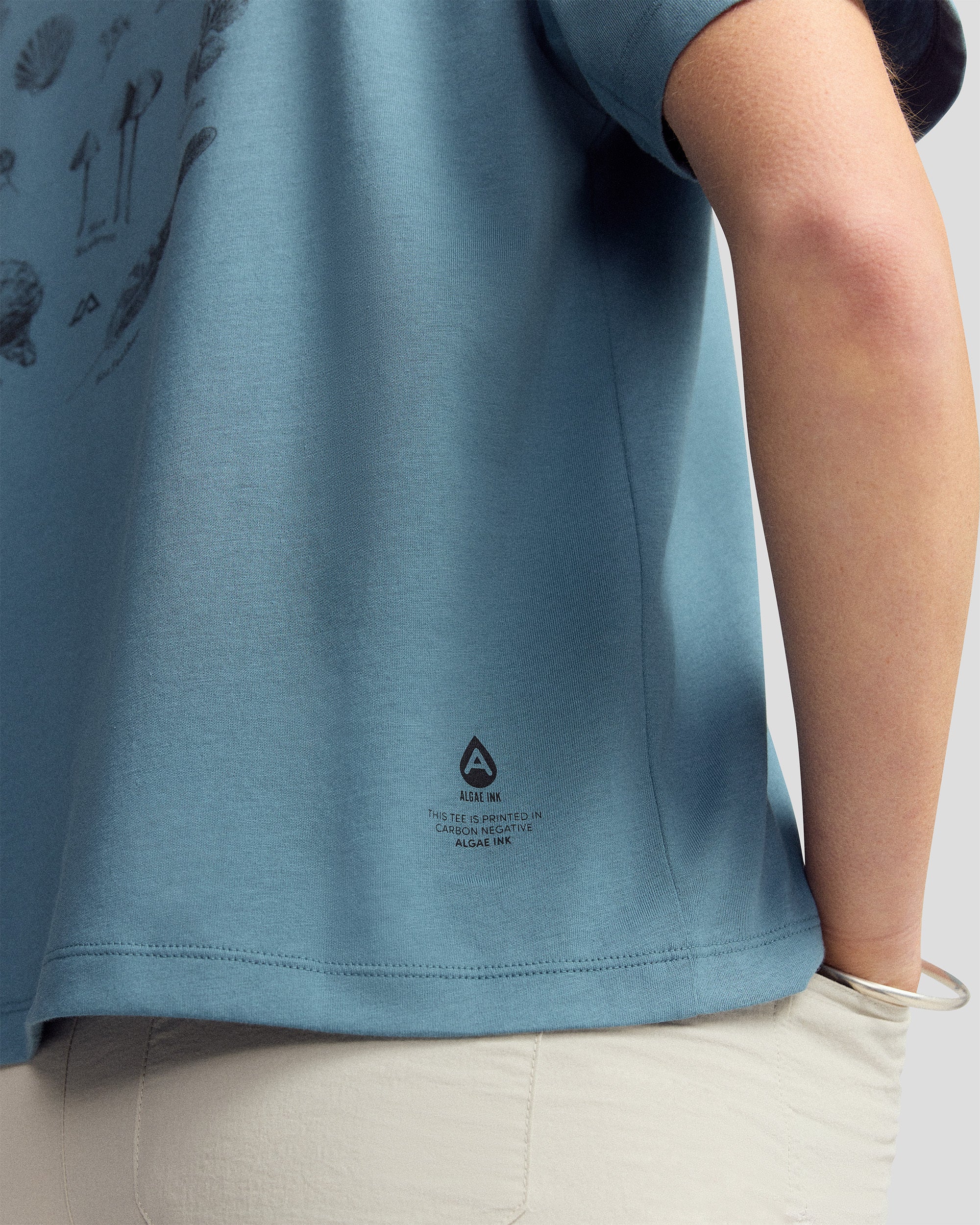Women’s Trail Treasure Organic Cotton T - shirt - Washed Blue - Image 4