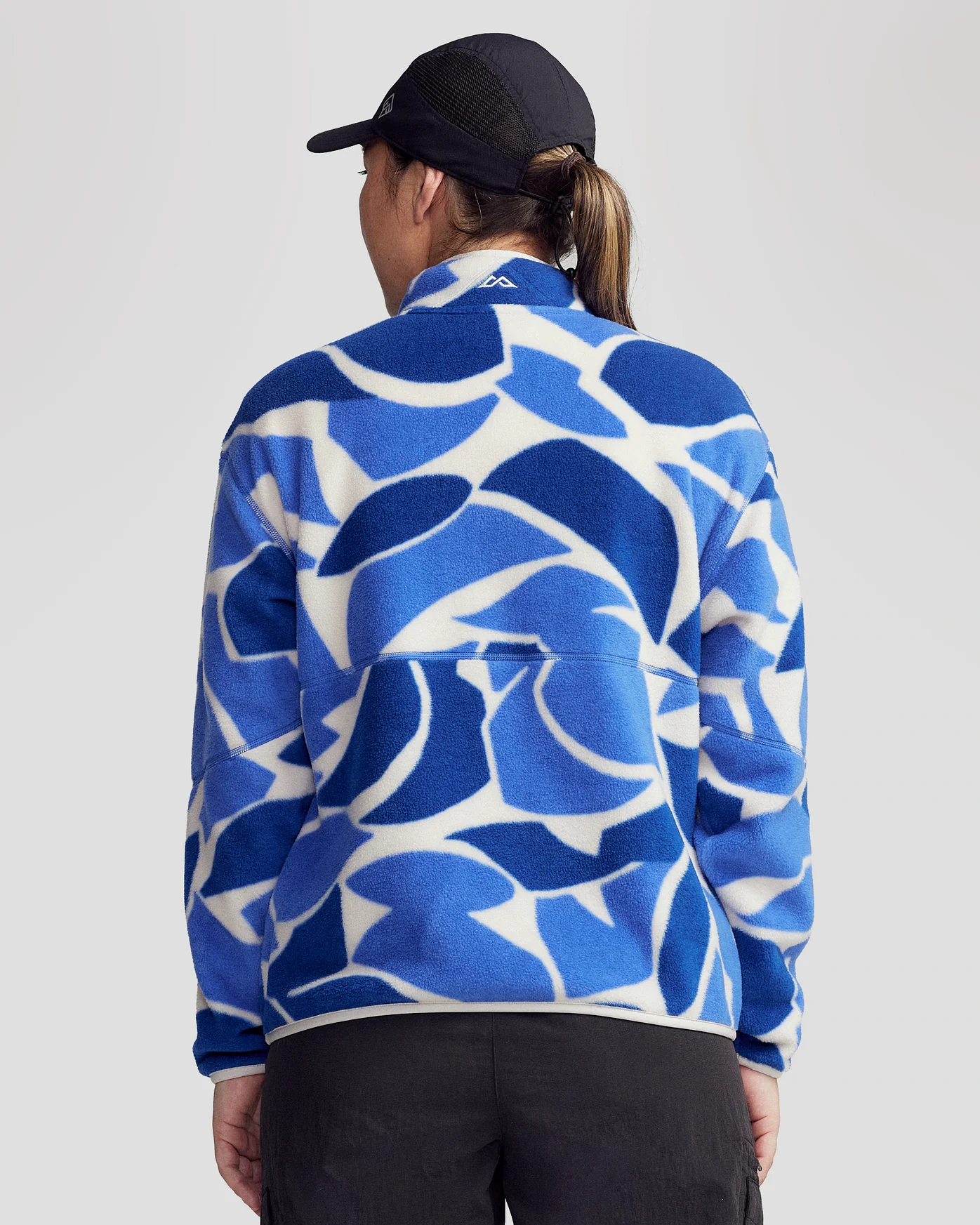 Women's Trailhead Fleece 1/4 Zip Pullover - Dark Peri Forest Floor Print - Image 5