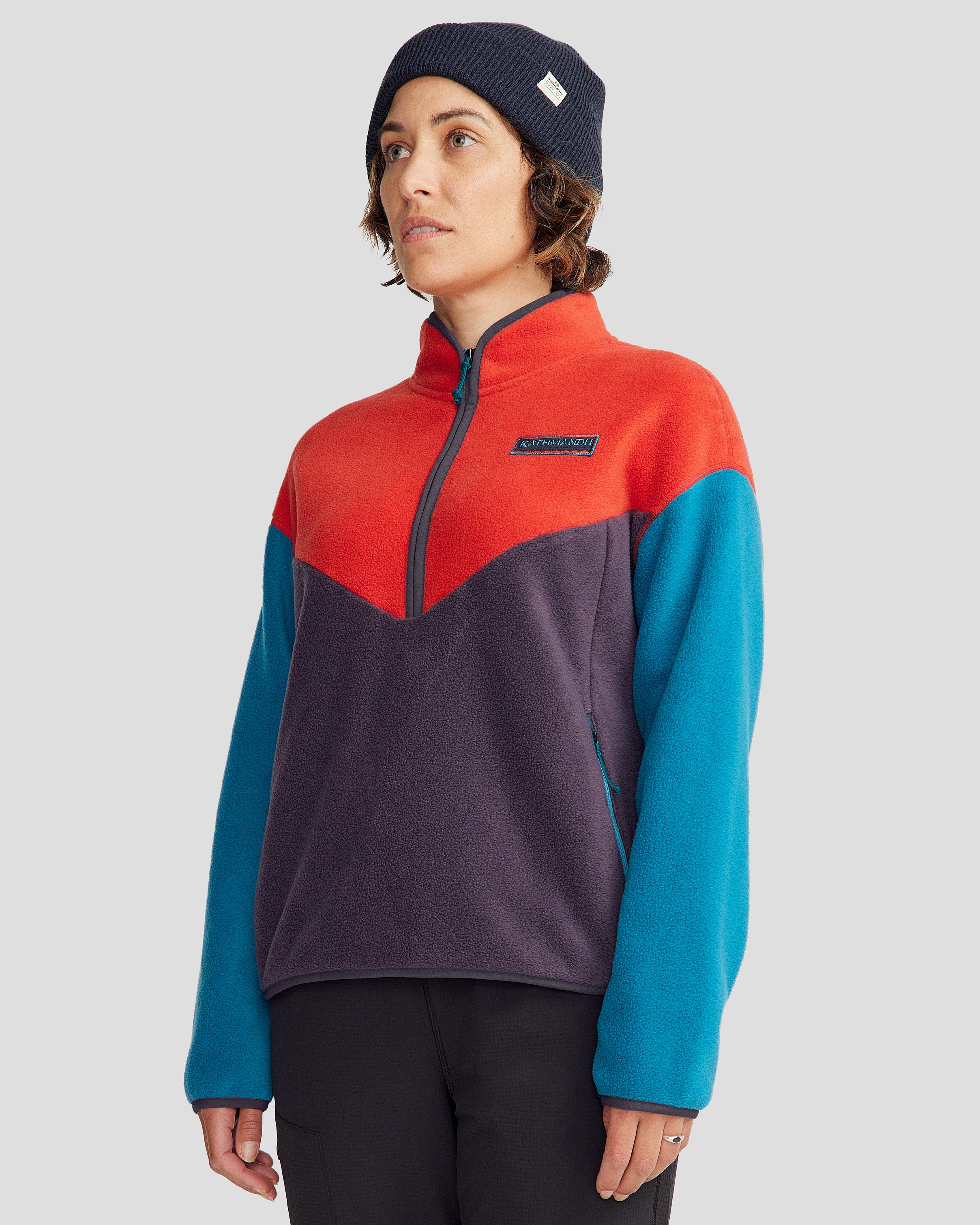 Women's Trailhead Fleece Heritage Pullover - Classic Red/Orbit - Image 4