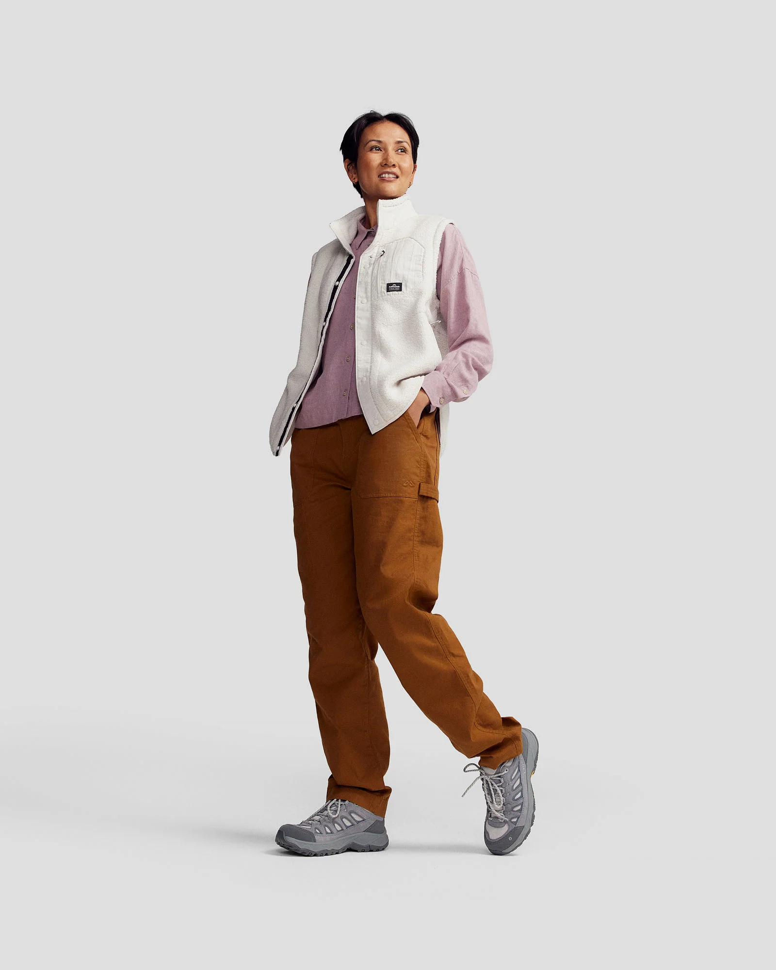 Women’s Weekend Cotton Pants  -  Bark - Image 2