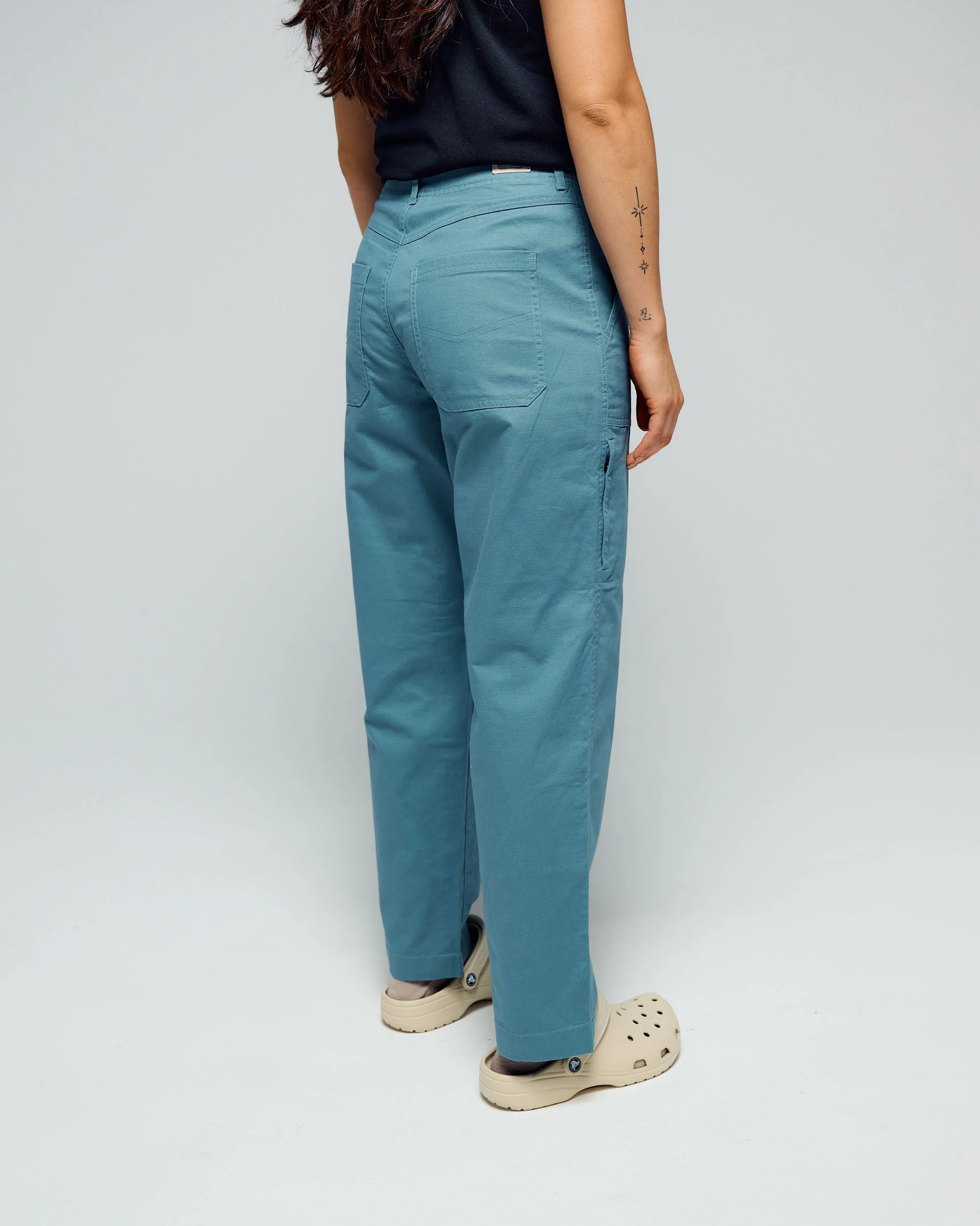 Women’s Weekend Cotton Pants - Washed Blue - Image 3
