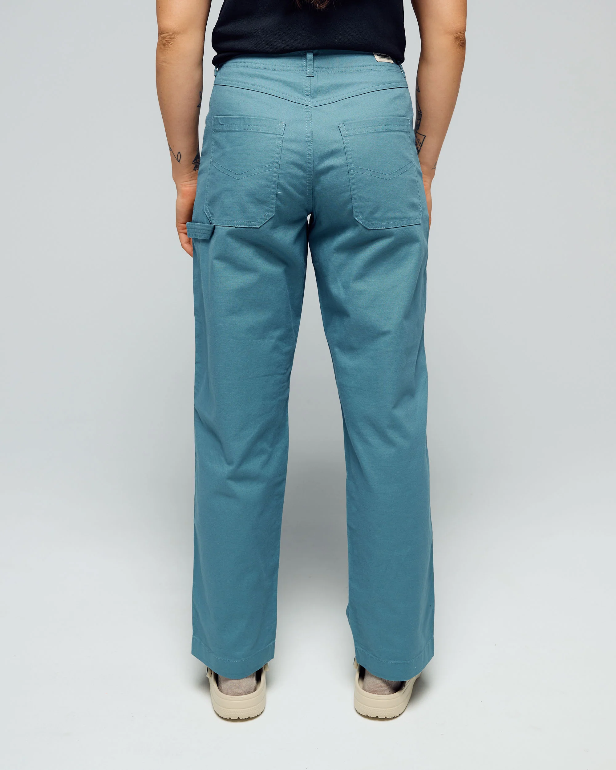 Women’s Weekend Cotton Pants - Washed Blue - Image 4