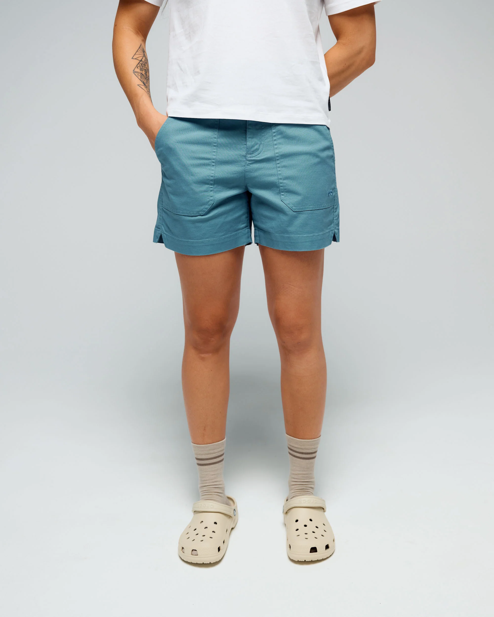 Women’s Weekend Cotton Shorts - Washed Blue