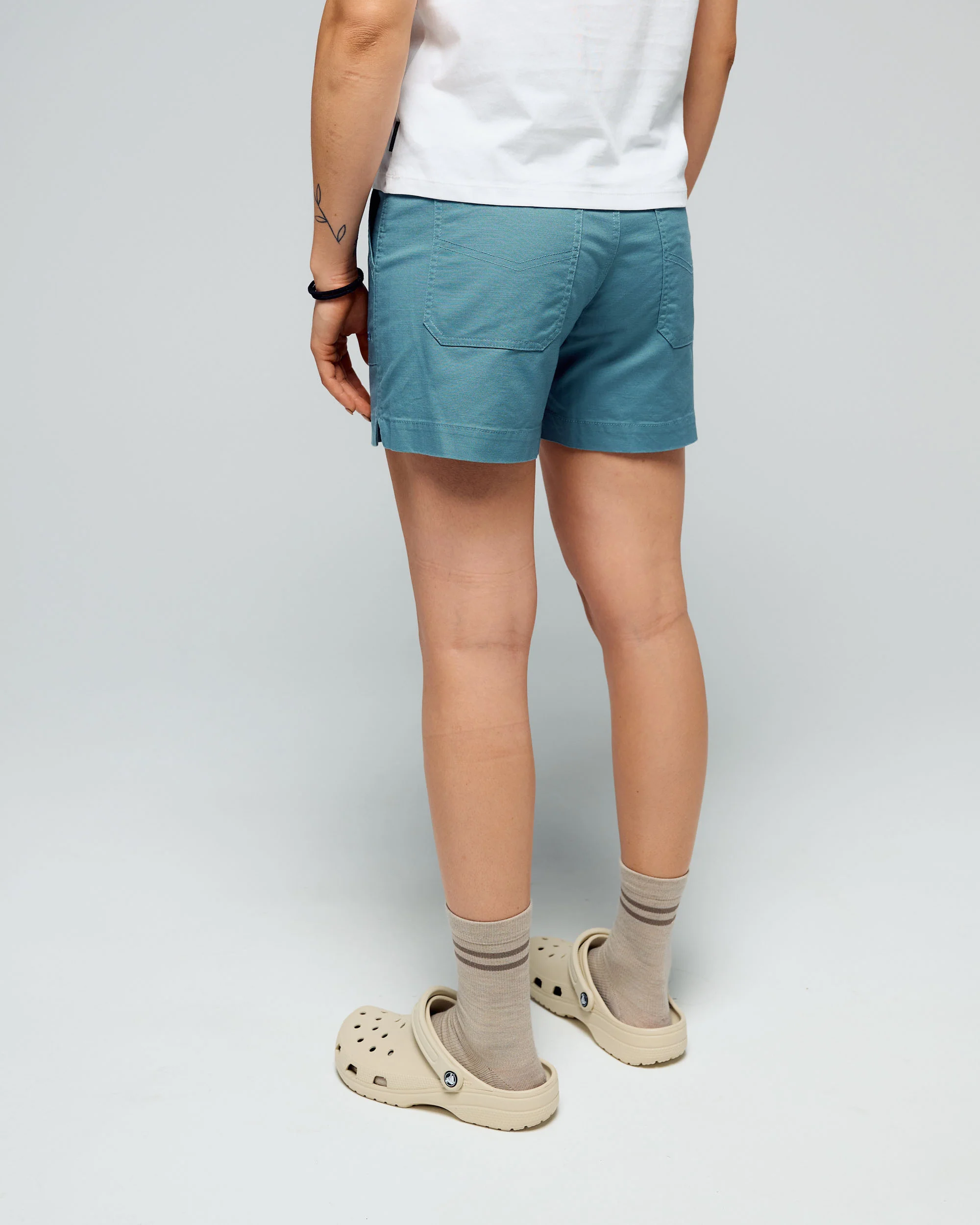 Women’s Weekend Cotton Shorts - Washed Blue - Image 3