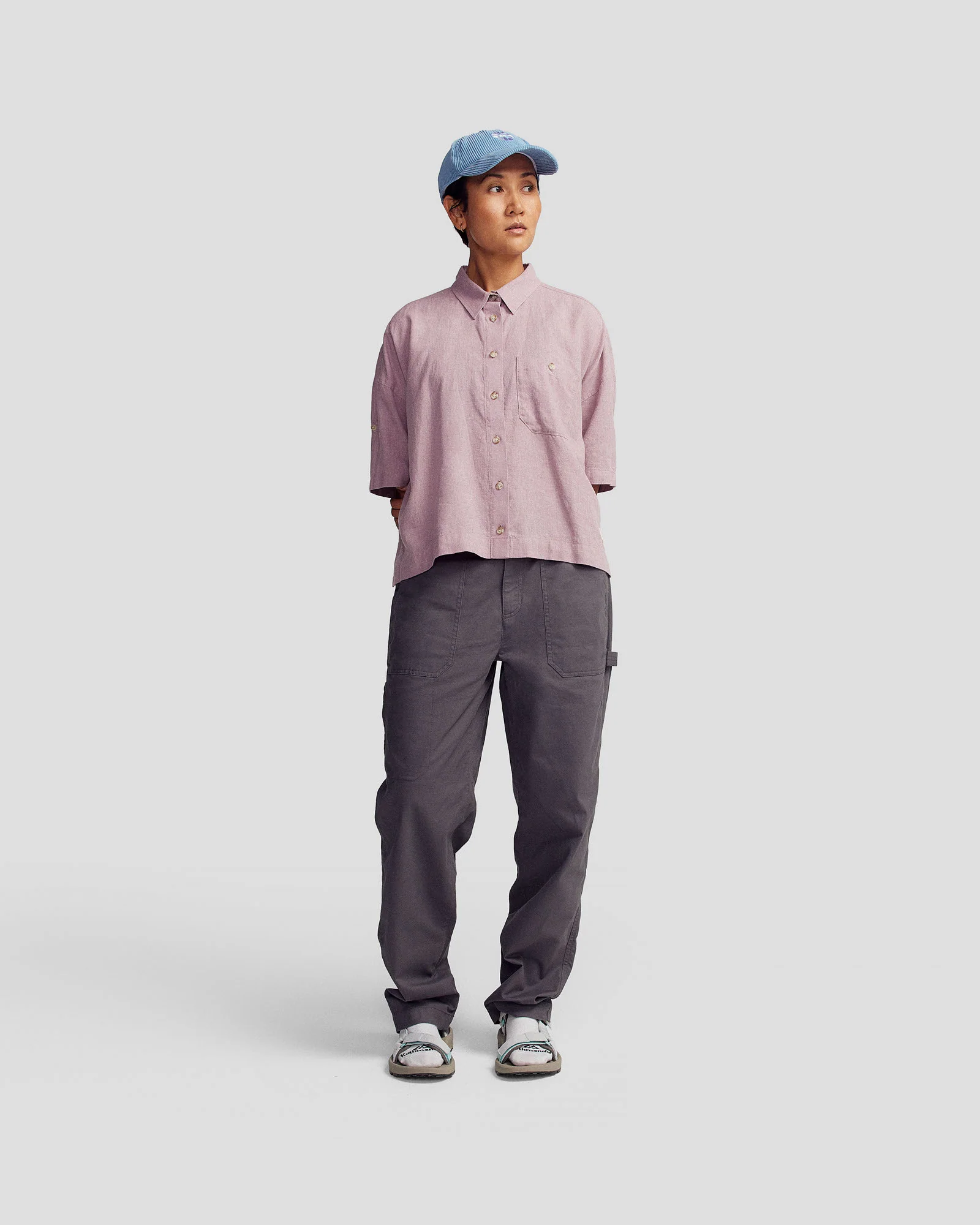 Women’s Weekend Natural Short Sleeve Shirt -  Thistle Chambray - Image 2
