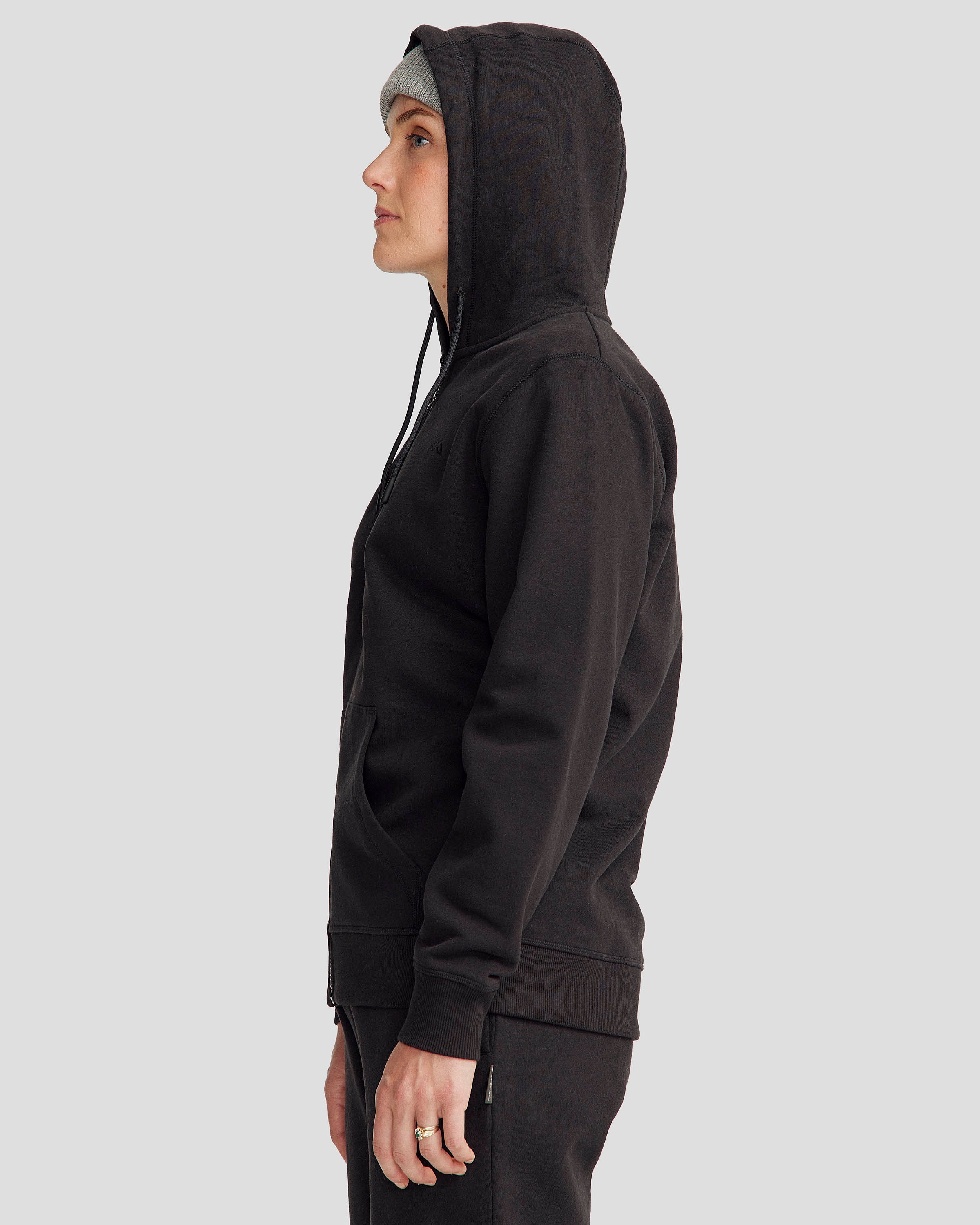 Women's Full-Zip Hoodie - Black Stingray - Image 3