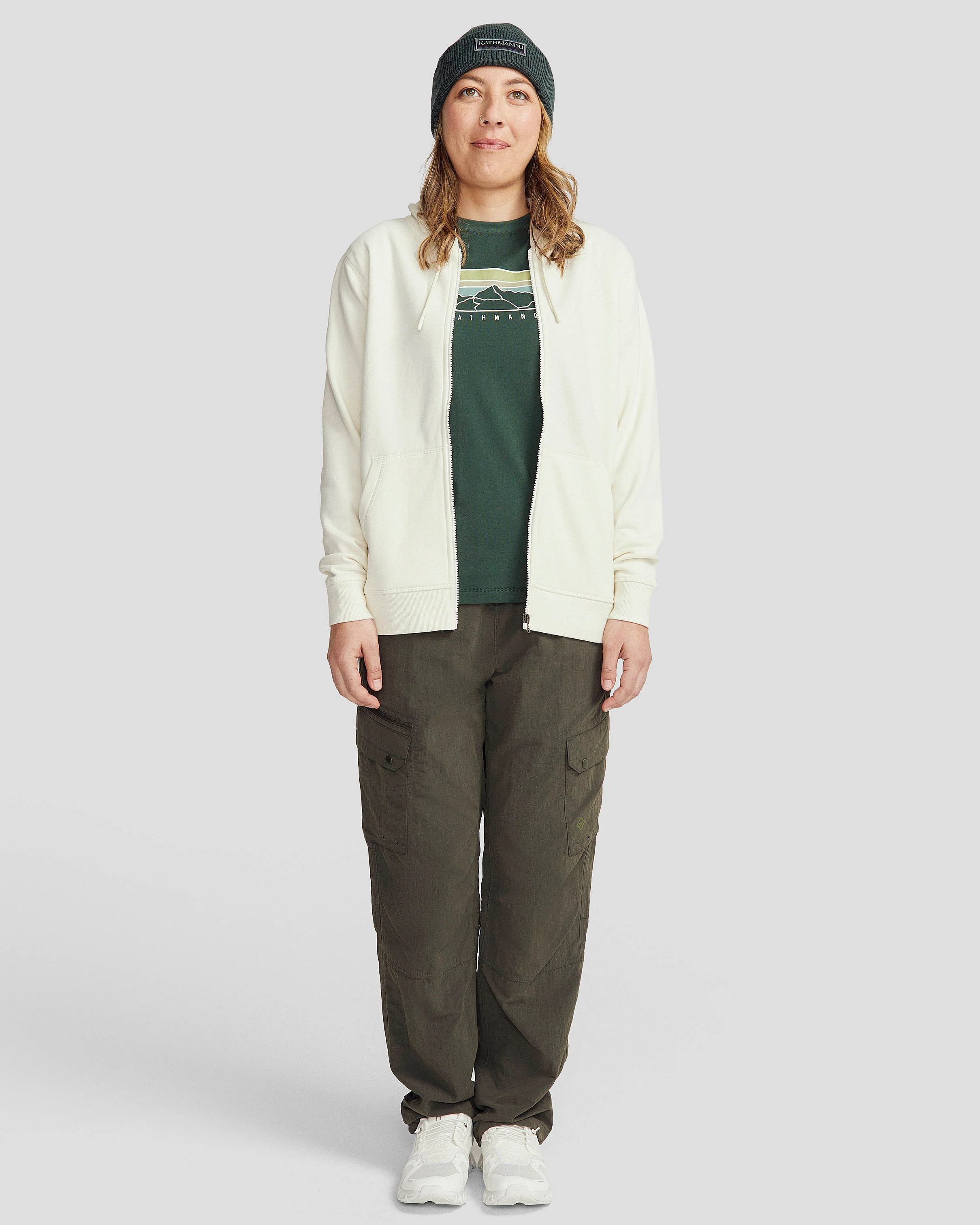 Women's Full-zip Hoodie - Natural - Image 2