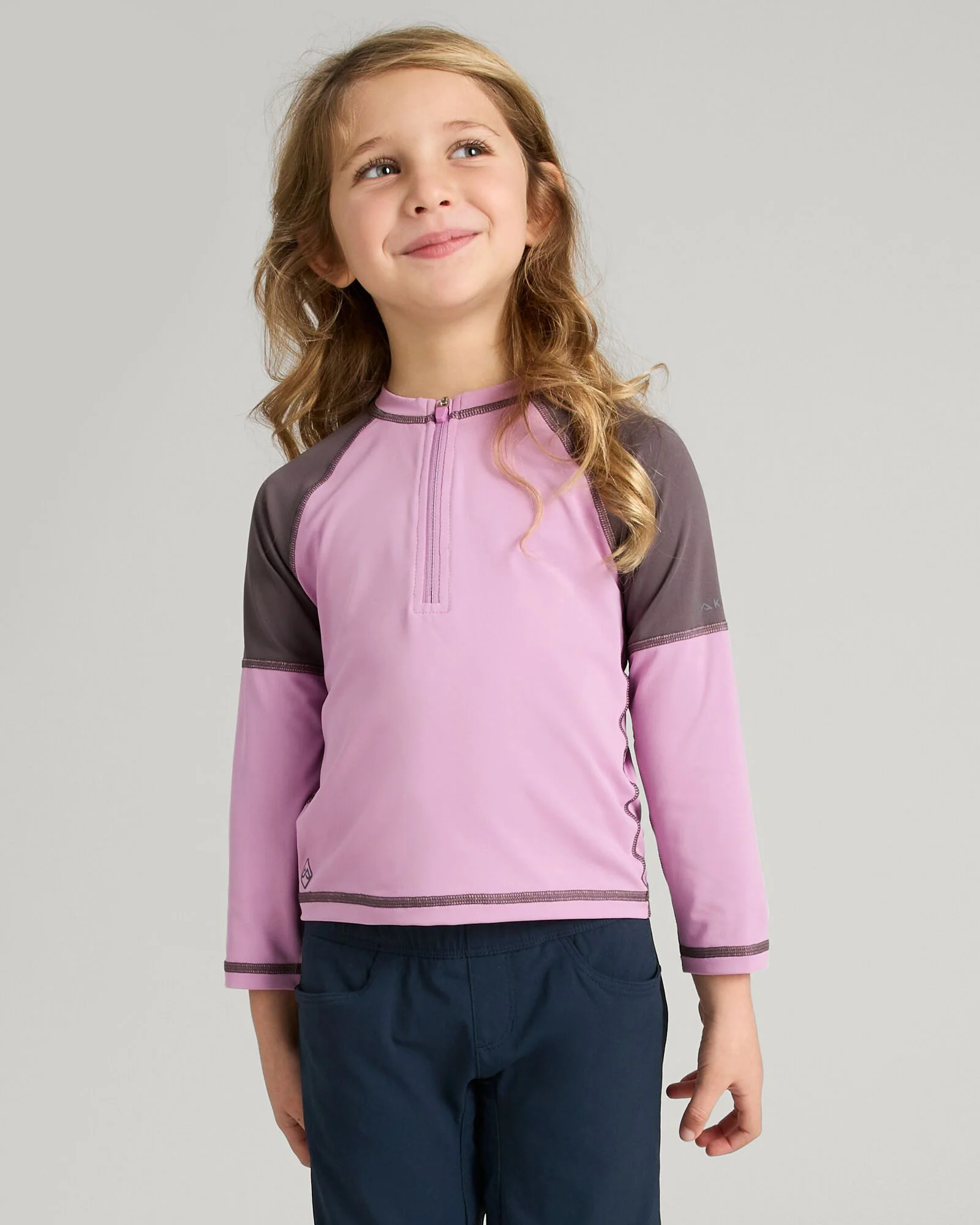 WTR-Seeker Kids' Splash Long Sleeve Top - Zen/Dark Quartz/Light Quartz