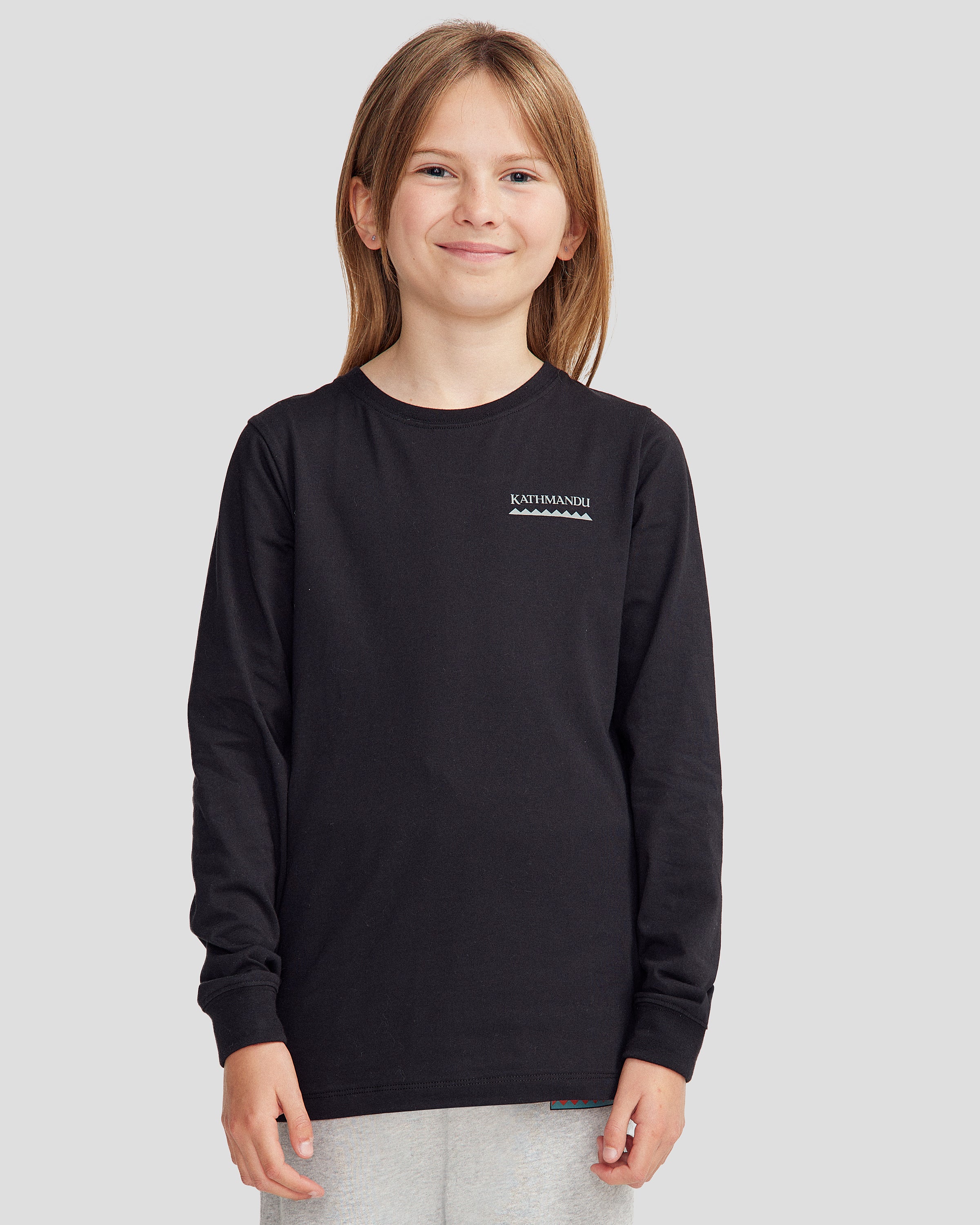 Youth Heritage Organic Cotton Long Sleeve T-shirt - Black Stingray