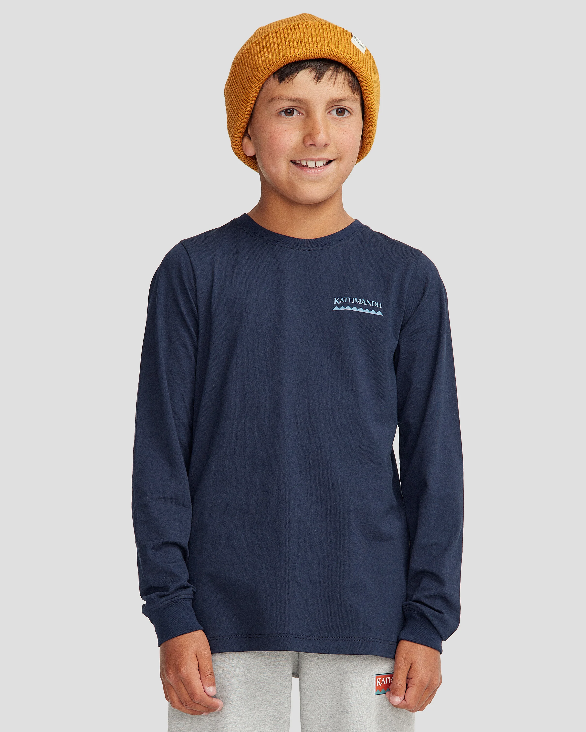Youth Heritage Organic Cotton Long Sleeve T-shirt - Pure Navy